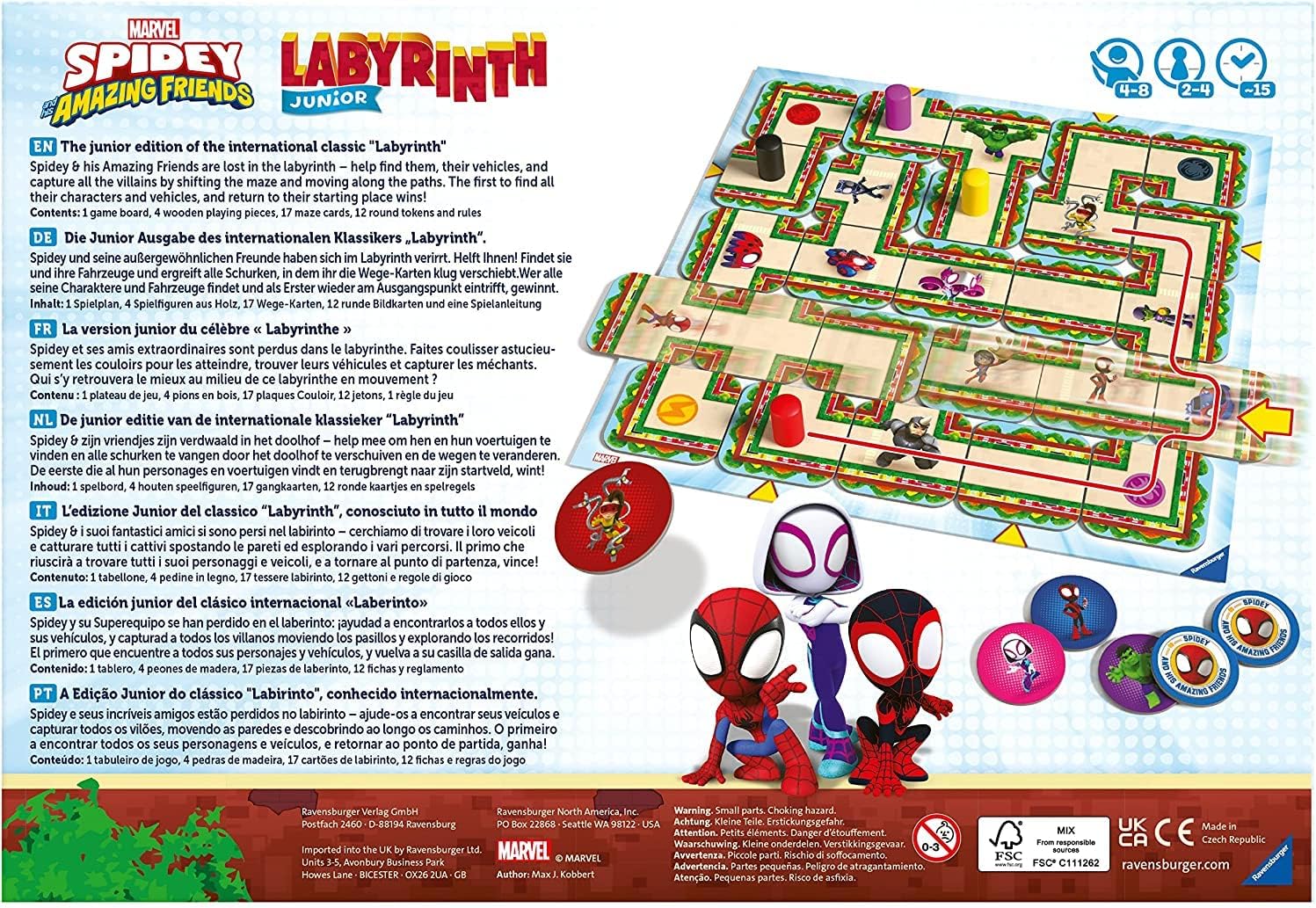 Ravensburger Spider-Man and His Amazing Friends Junior Labyrinth Board Game 6