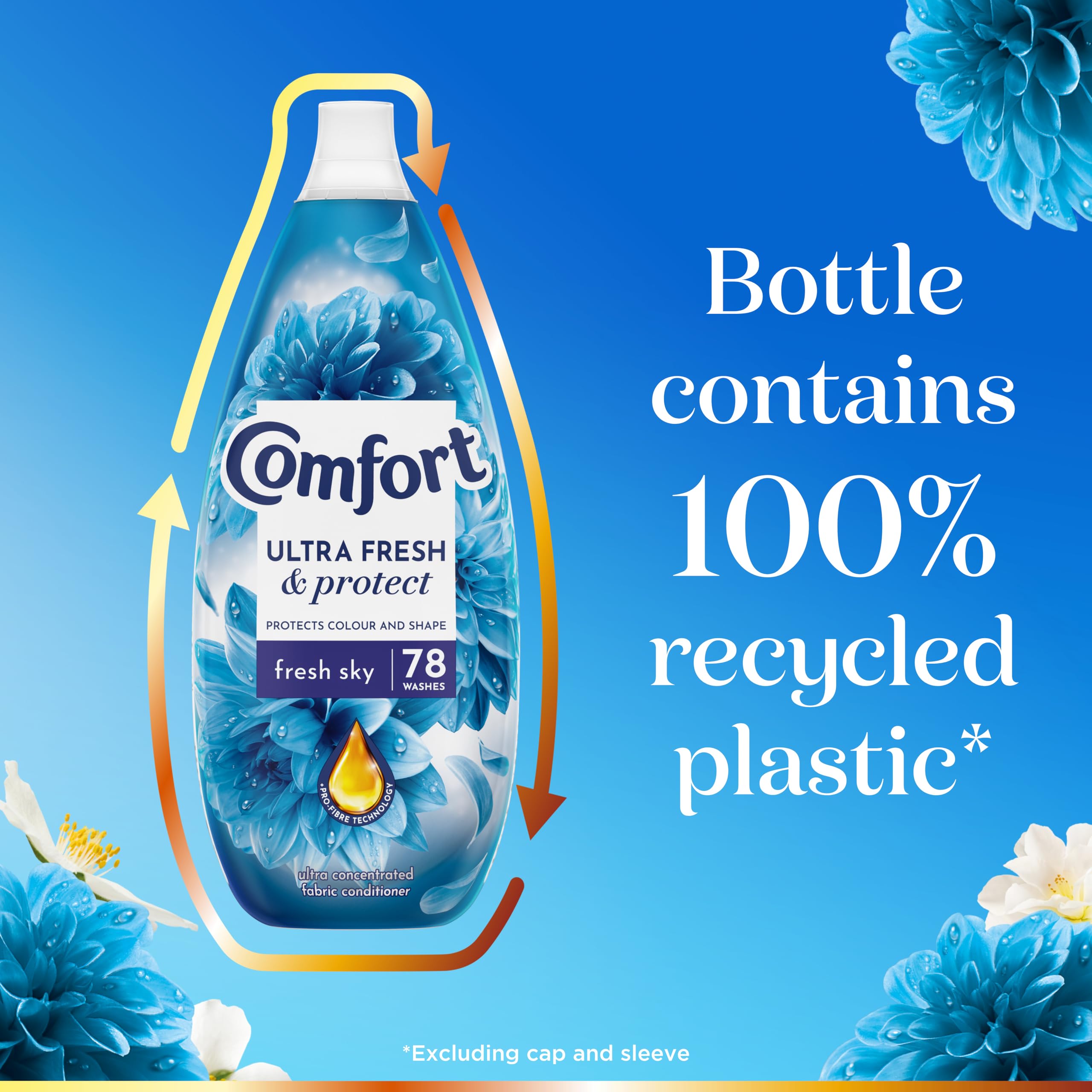 Comfort Ultra Fresh & Protect Fresh Sky Fabric Conditioner - Liquid Fabric Softener