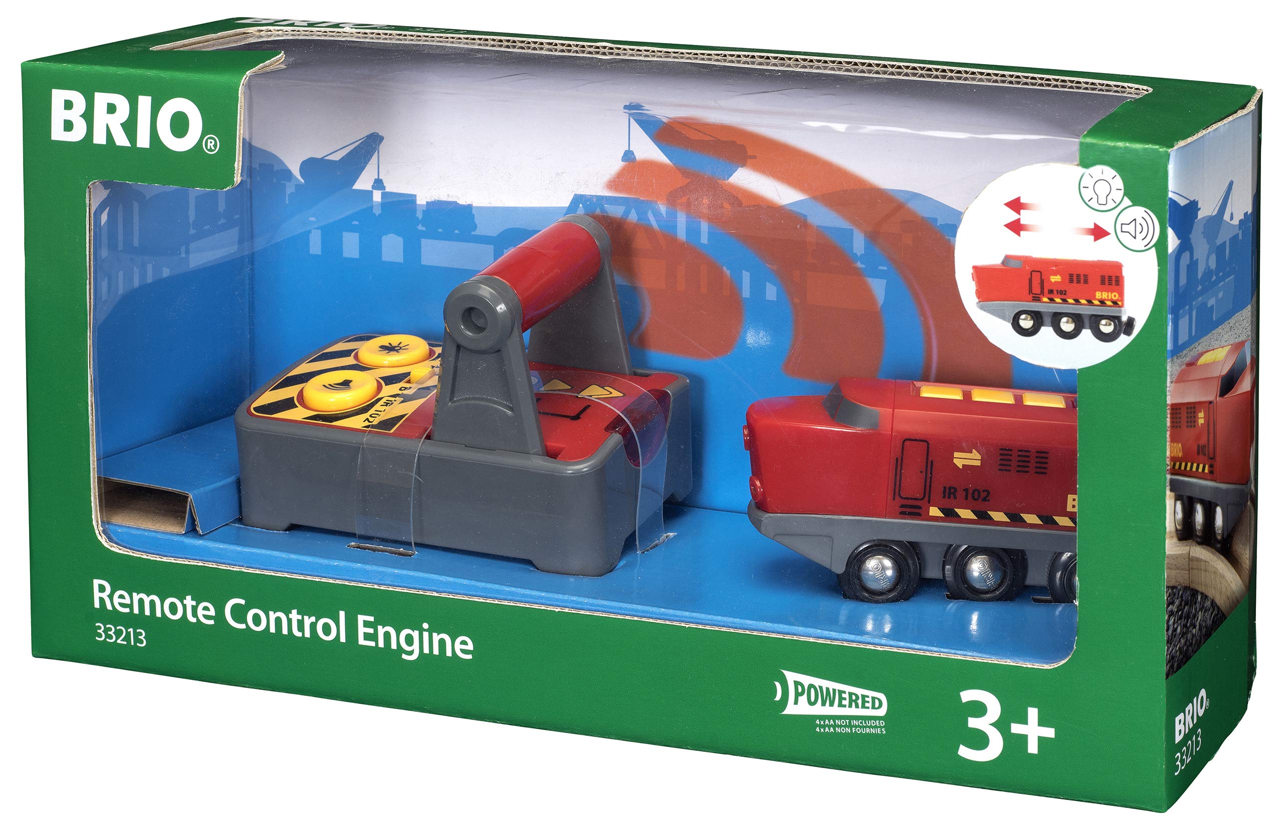 BRIO Remote Control Train Engine for Kids - Red, Model 33213, Compatible with BRIO Railway Sets 6