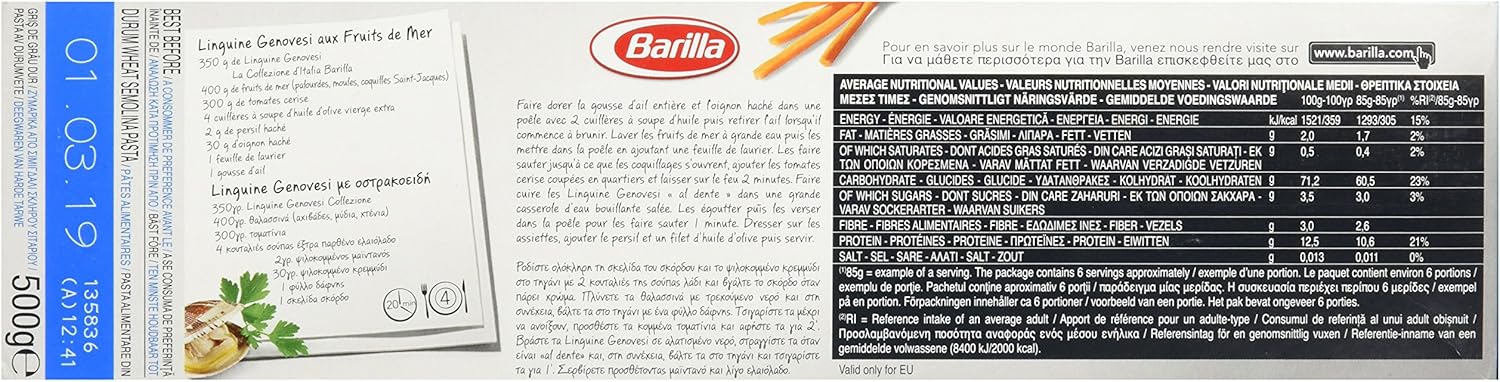 Barilla Linguine Pasta, 500 g – Authentische italienische lange Pasta aus Hartweizengrieß 4