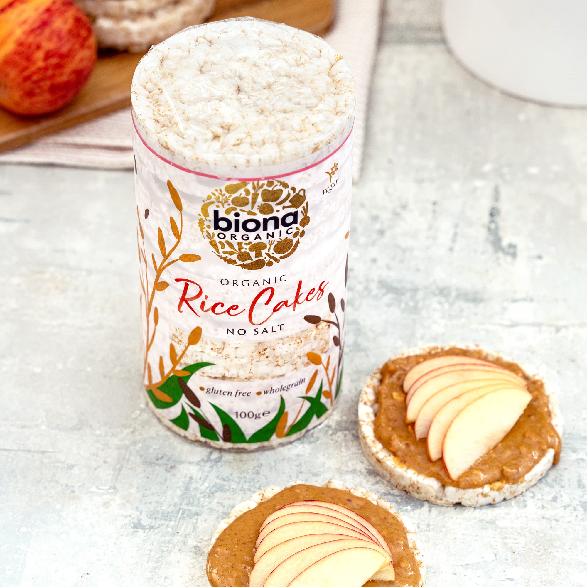 Biona Bio-Reiswaffeln ohne Salz – 100 % Bio-Vollkorn-Naturreis – Ballaststoffquelle, natürlich glutenfrei – Vegane Snacks (12er-Pack) 3