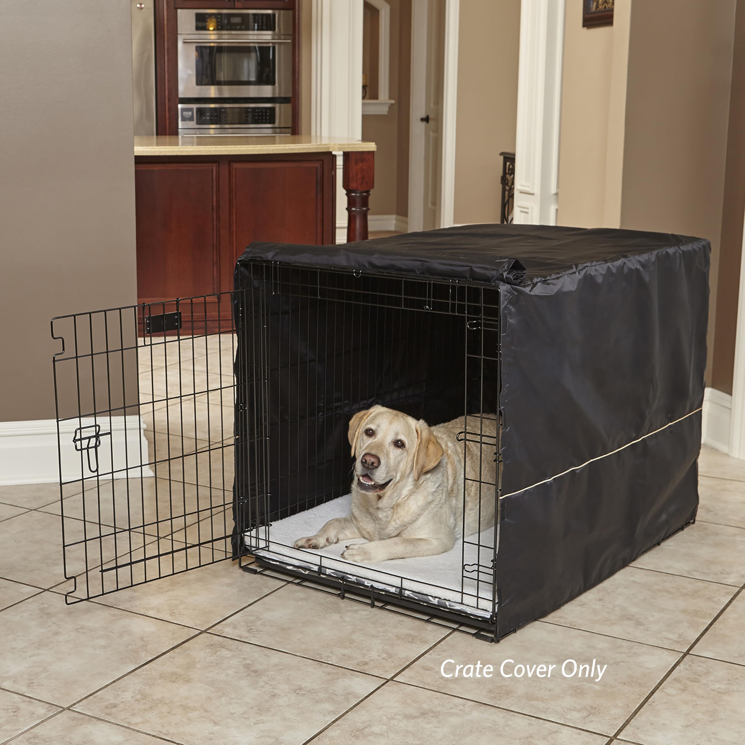 MidWest Homes for Pets Black Polyester Crate Cover for 106cm Crates | Secure Fit | Machine Washable