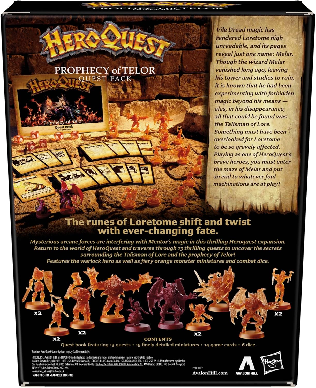Avalon Hill HeroQuest Prophecy of Telor Quest Pack Expansion 8