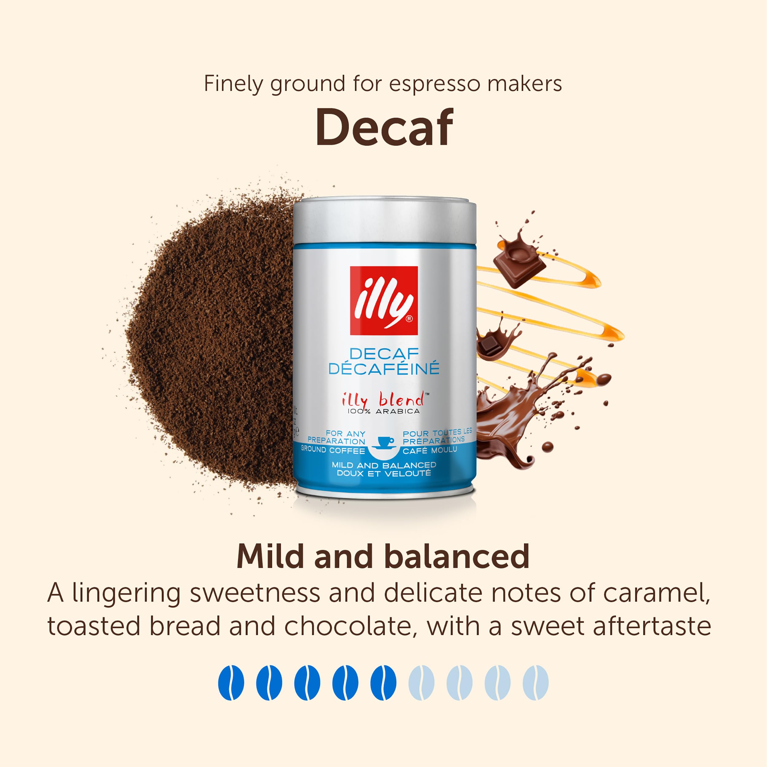 illy Coffee - Decaffeinated Ground Coffee, Medium Roast, 100% Arabica, 250g 5
