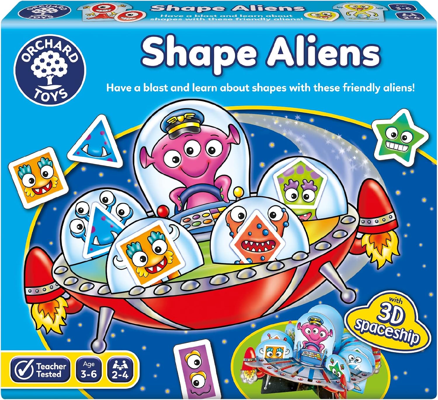 Orchard Toys Shape Aliens Game - Space Themed Board Game for Family Fun
