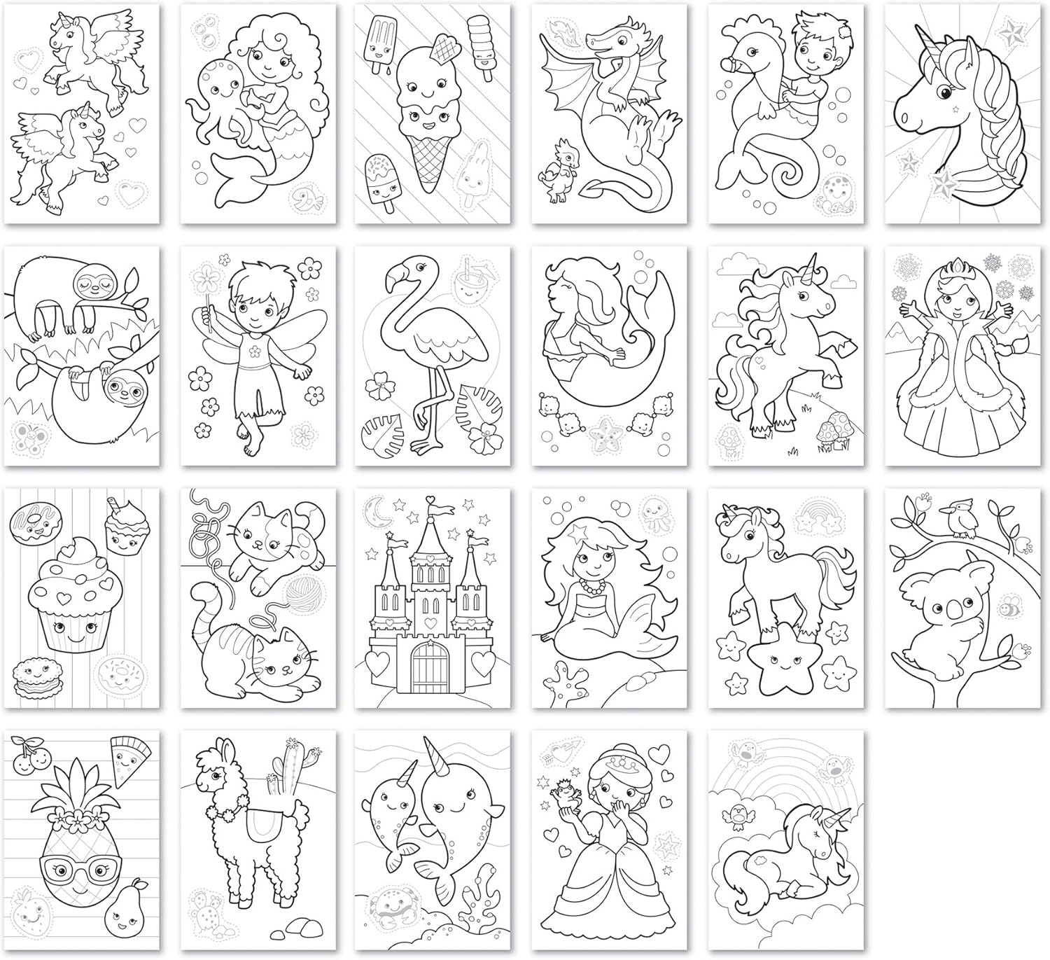 Orchard Toys Unicorns, Mermaids and More Colouring Book - Educational Sticker Activity Book for Kids 5