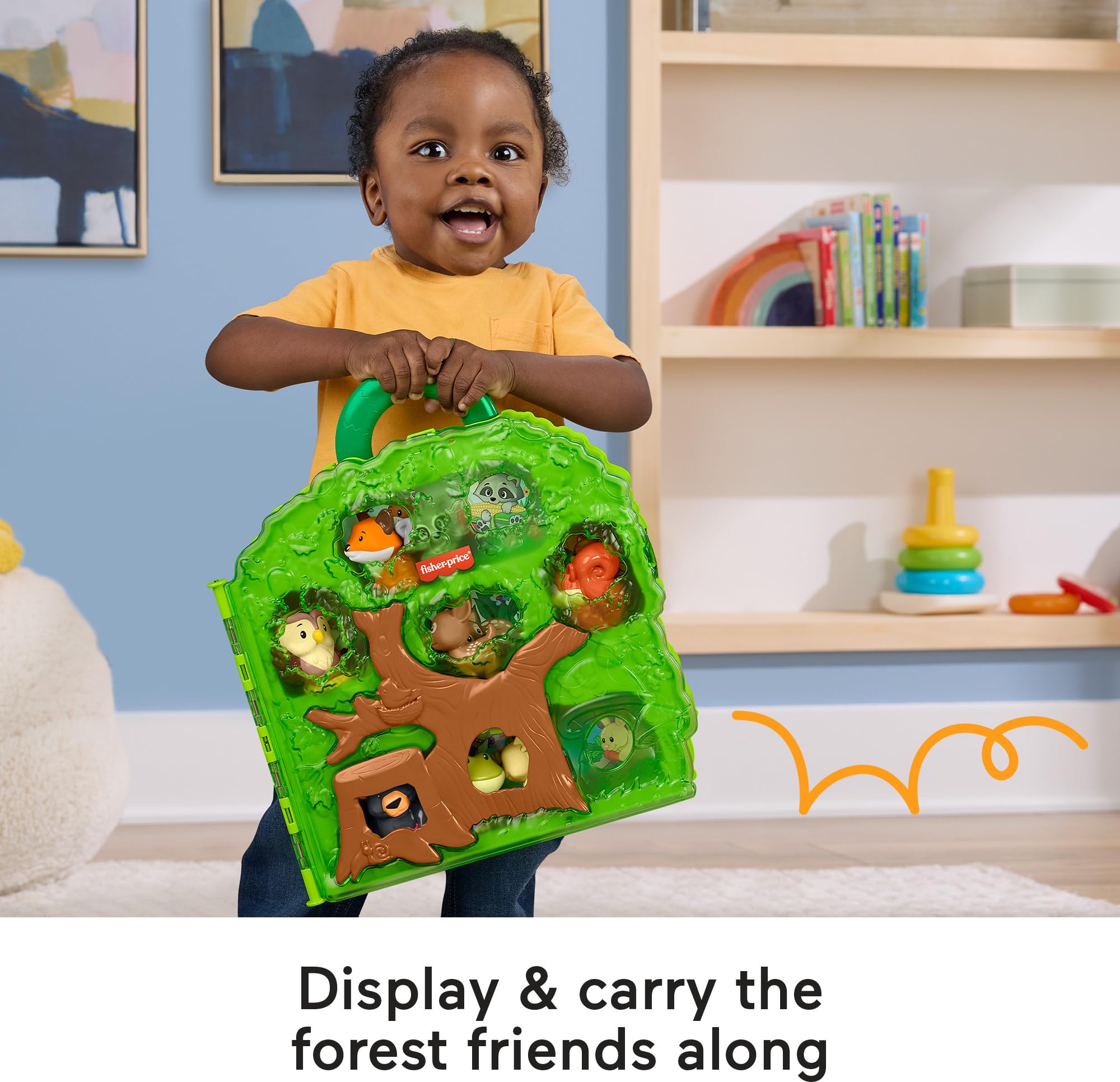 Fisher-Price Little People Forest Friends Carry Case Playset - 8-Piece Animal Figures with Tree Storage for Toddlers 1-5 Years 6