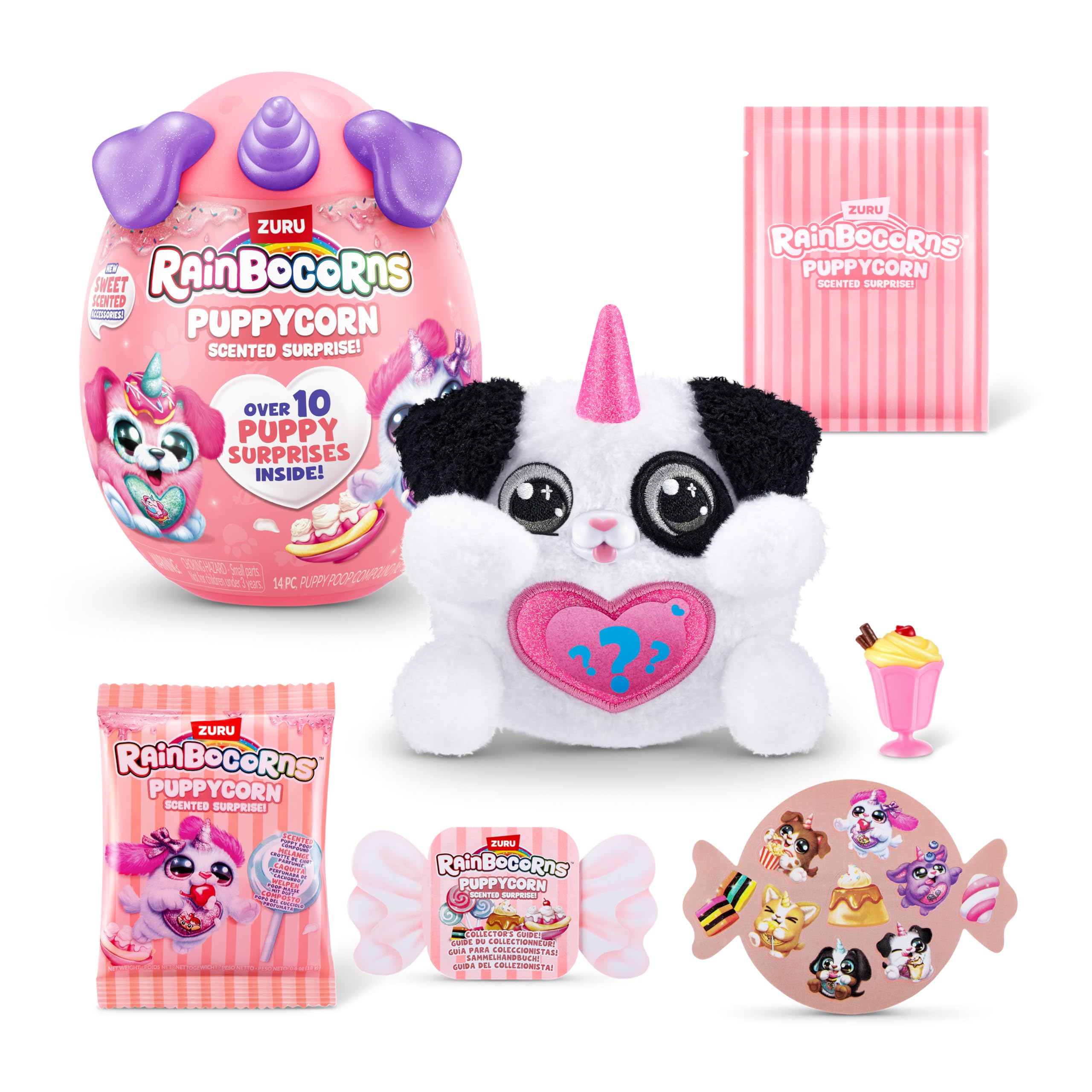 Rainbocorns ZURU Puppycorn Scent Surprise - Dalmatian Plush with Scented Accessories & Stickers