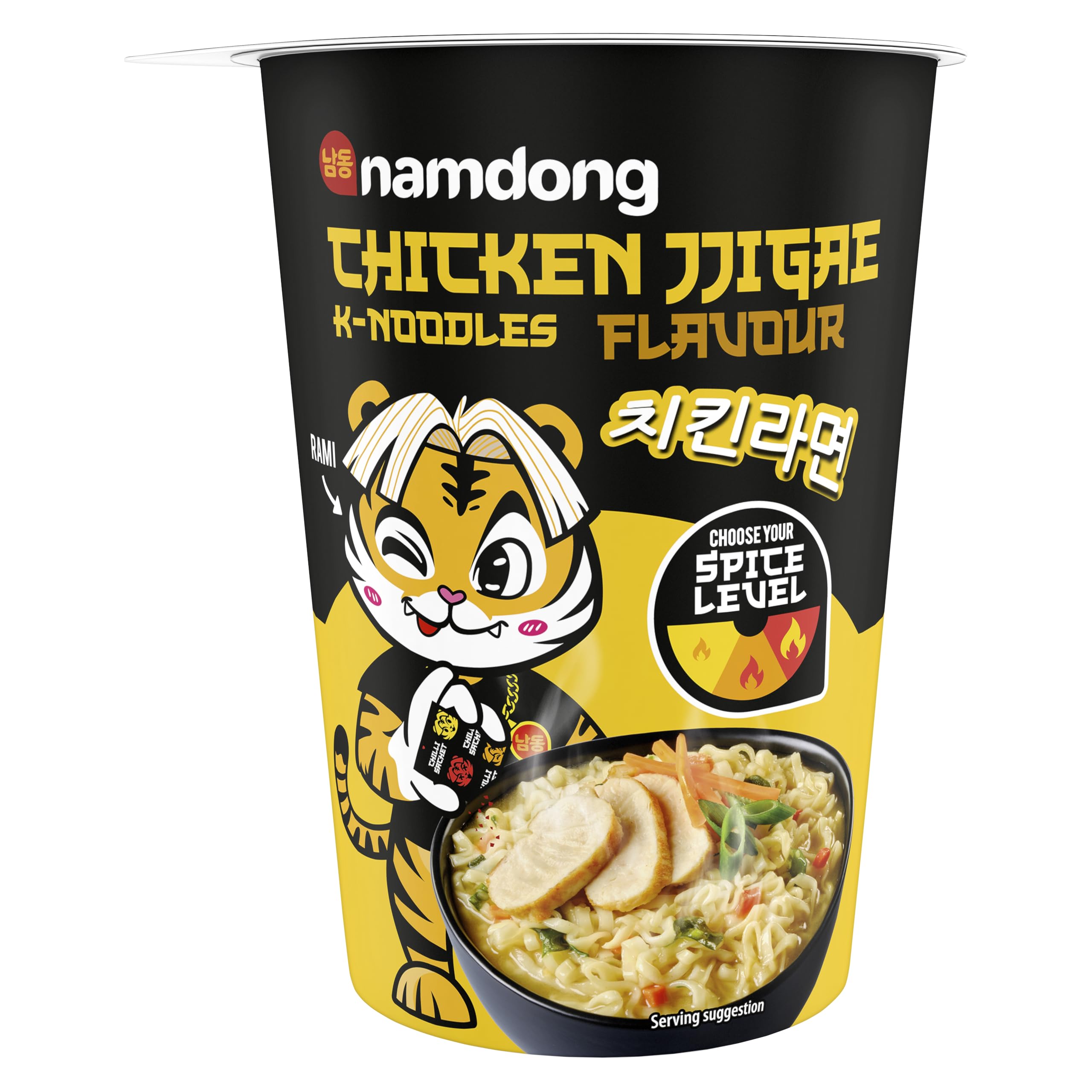 Namdong Chicken Jjigae Noodle Pot - Korean-Style Instant Noodles with Spicy Chilli Sachet 3