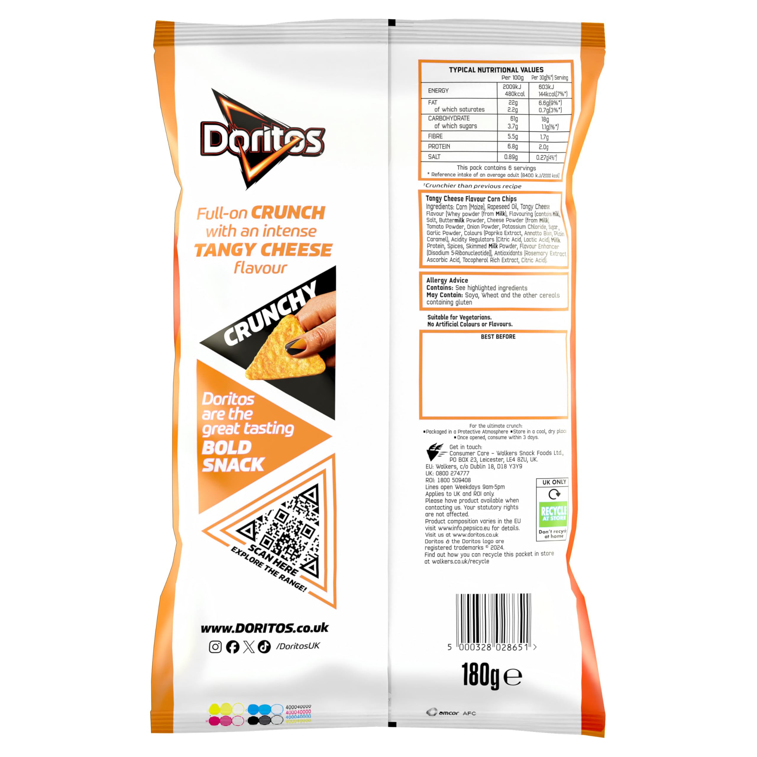Doritos Tortilla-Chips mit würzigem Käsegeschmack, zum Teilen, Beutel, 180 g 4