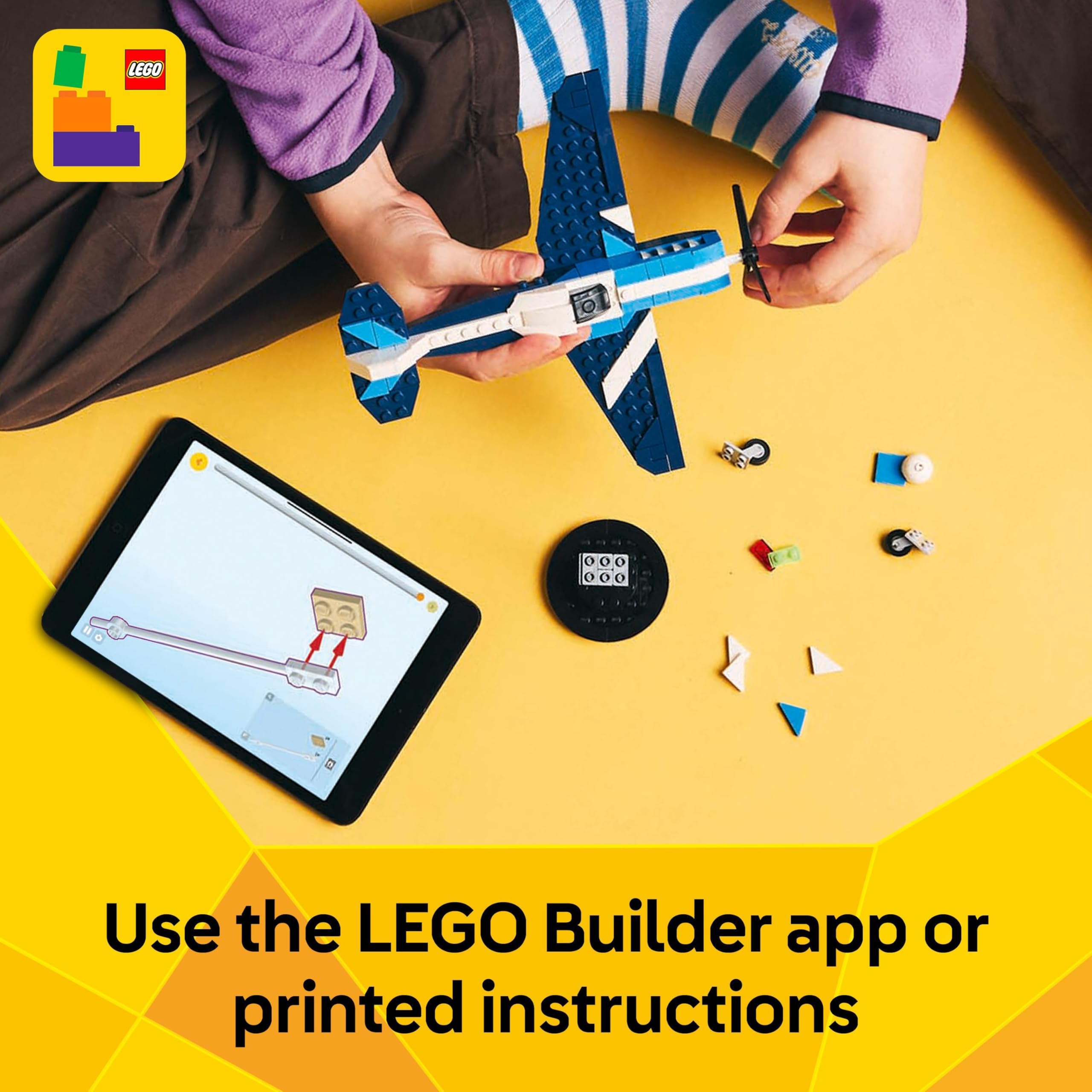 LEGO Creator 3-in-1-Flugzeug: Rennflugzeug-Spielzeug – Lässt sich in einen Jet oder Hubschrauber umbauen 8