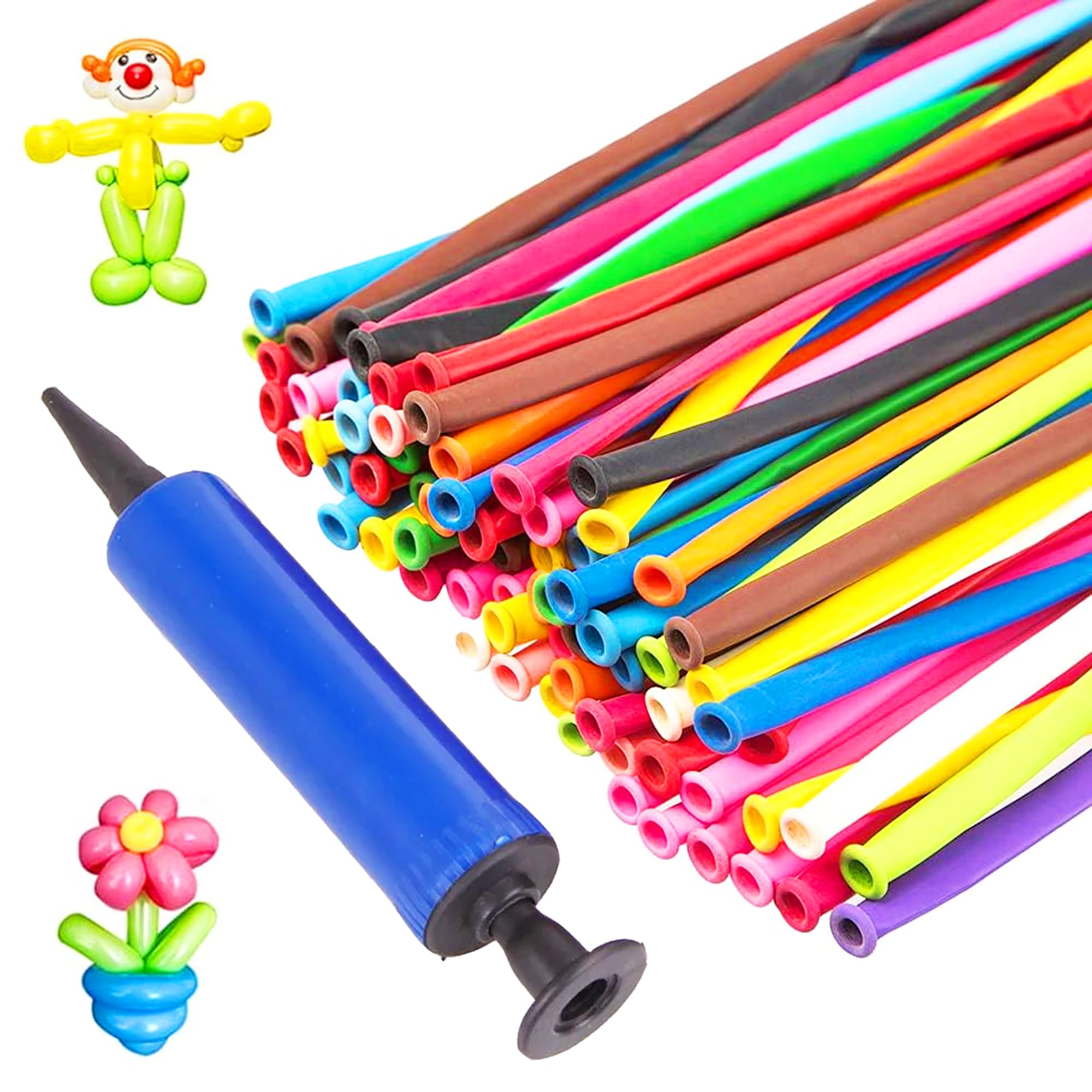 G4GADGET Modelling Balloons Kit - 30-Pack Twist Balloons with Pump | Multicolor Latex
