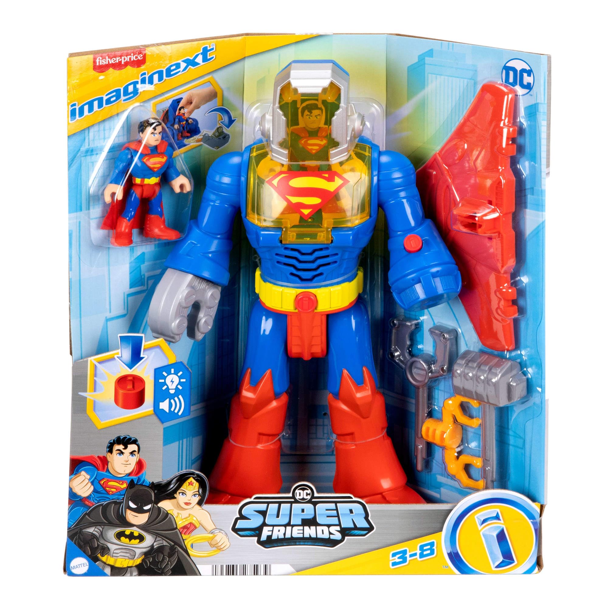 Fisher-Price Imaginext DC Super Friends Superman Exo Suit Robot Playset - 12-Inch Action Figure with Lights & Sounds 4