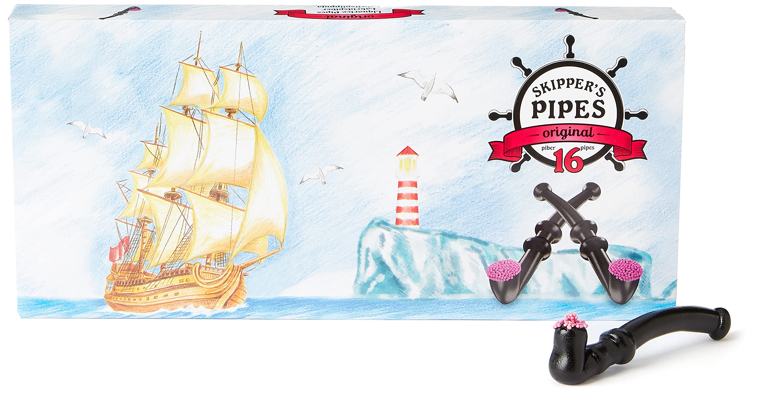 Malaco Skippers Liquorice Pipes - 16 Pack in Gift Box