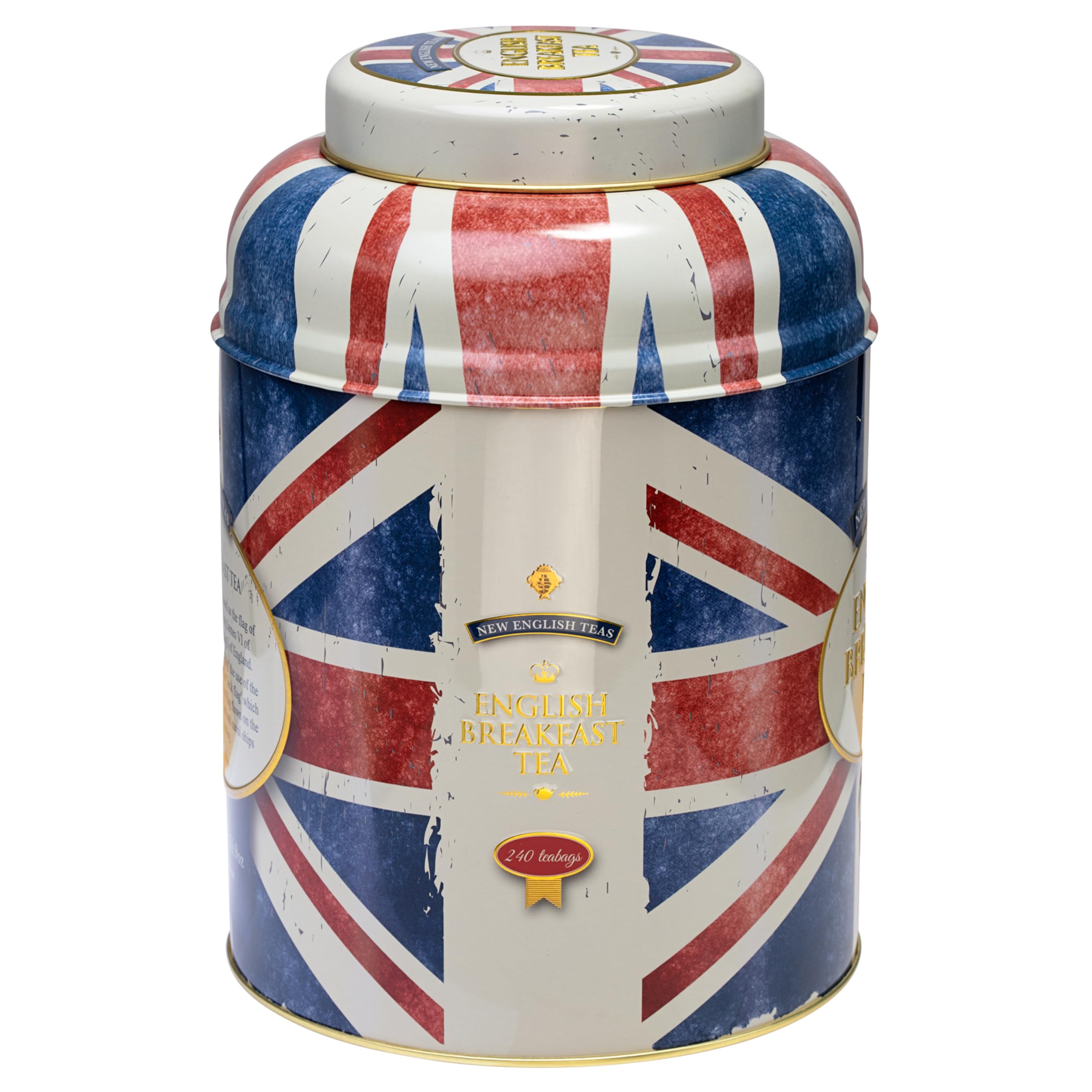 New English Teas Union Jack Große, runde Teedose mit 240 Teebeuteln für das englische Frühstück 6