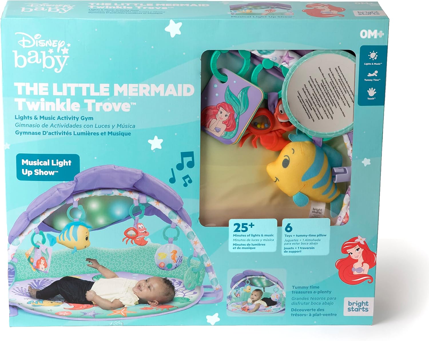 Bright Starts Disney Baby The Little Mermaid Twinkle Trove Light-Up Musical Gym 6