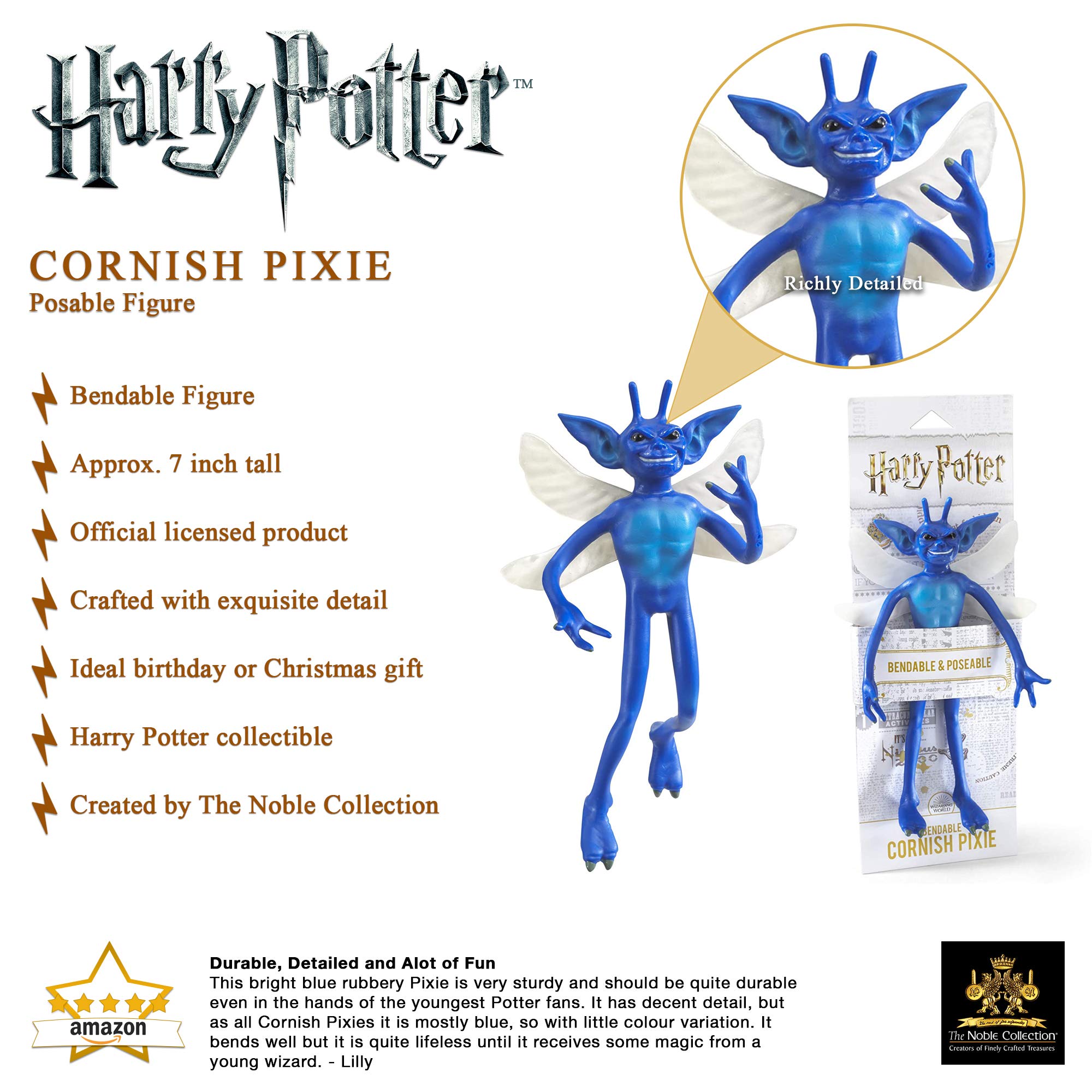 The Noble Collection Bendable Cornish Pixie Figure - 7in Posable Harry Potter Toy 6