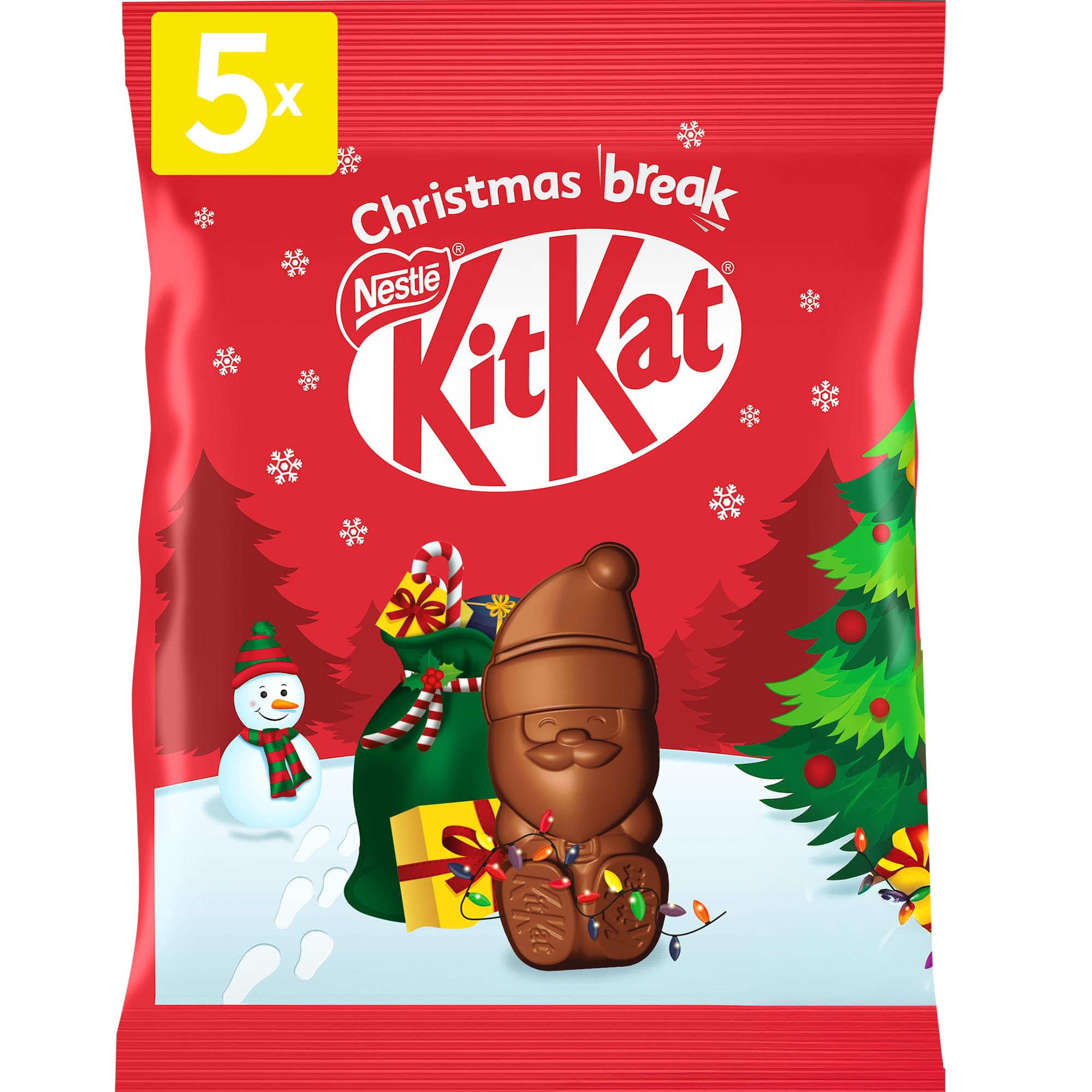 KitKat Pouch Santa 55g - Gluten Free Milk Chocolate Santas with Crispy Wafer