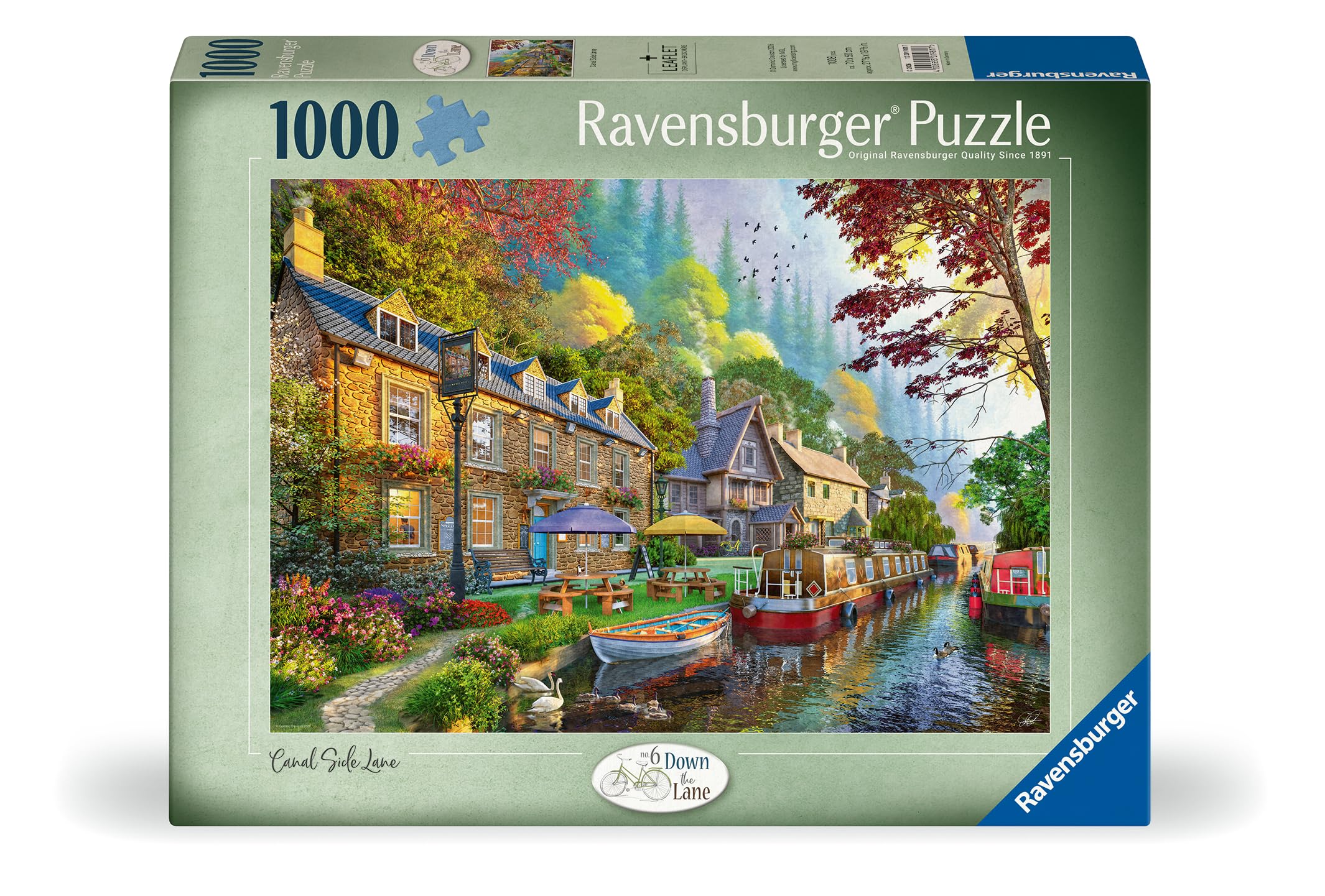Ravensburger Down the Lane No. 6 Canal Side Lane Jigsaw Puzzle | 1000 Pieces | 70 x 50cm 2
