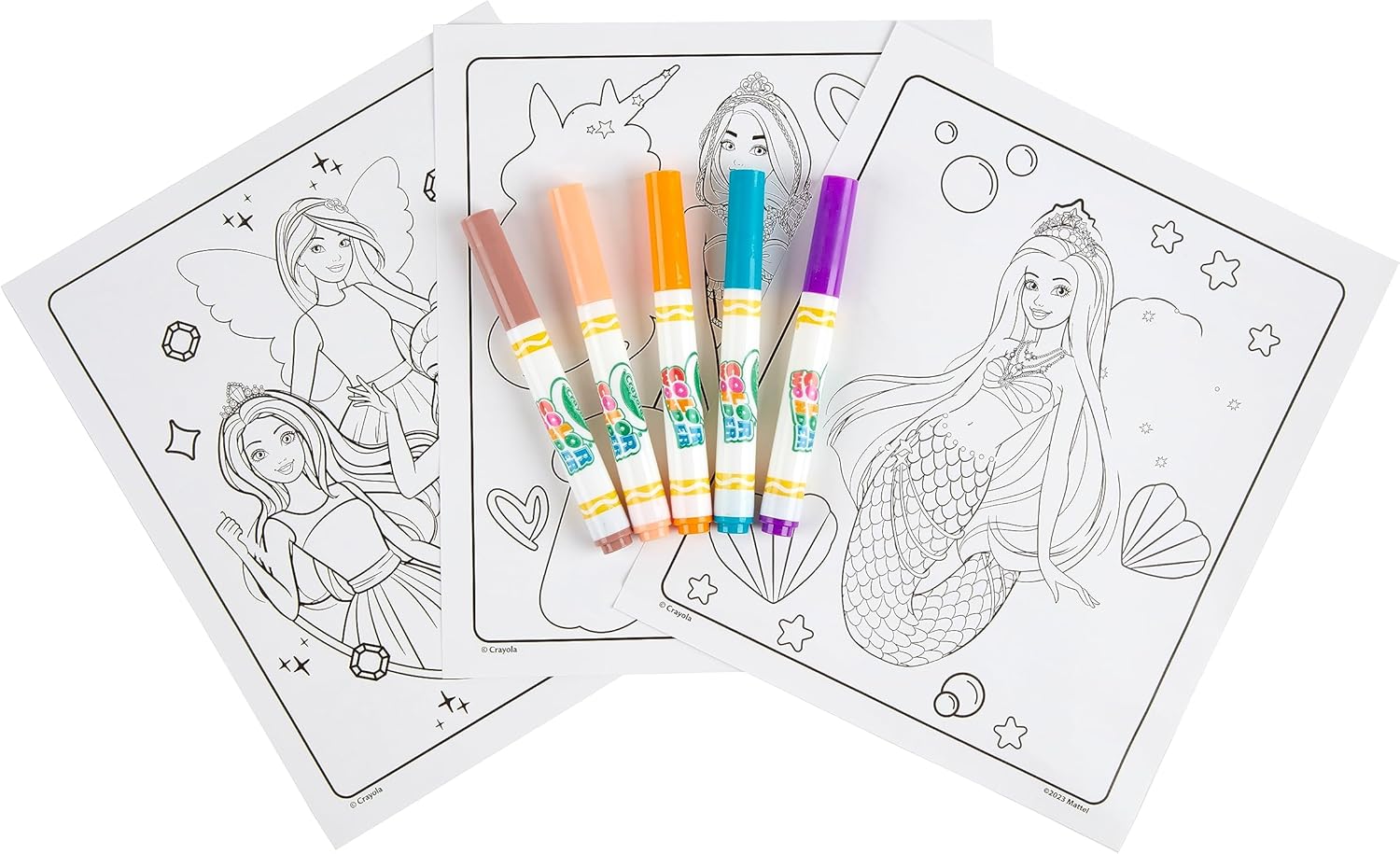 Crayola Color Wonder Barbie Coloring Kit - Mess-Free Coloring for Kids Ages 3+ 4