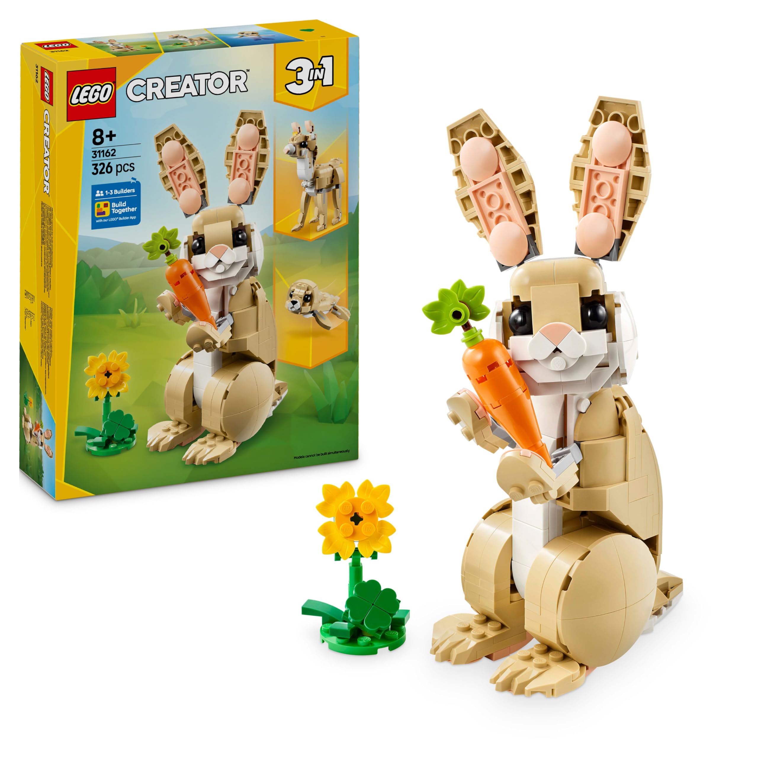 LEGO Creator 3in1 Cute Bunny Toy - Buildable Animal Playset for Ages 8+