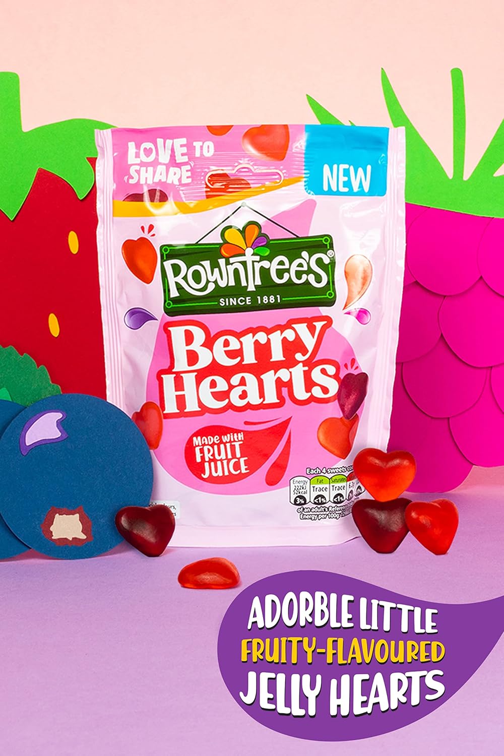 Nestlé Rowntree’s Berry Hearts Fruity Chewy Sweets, 115g 5