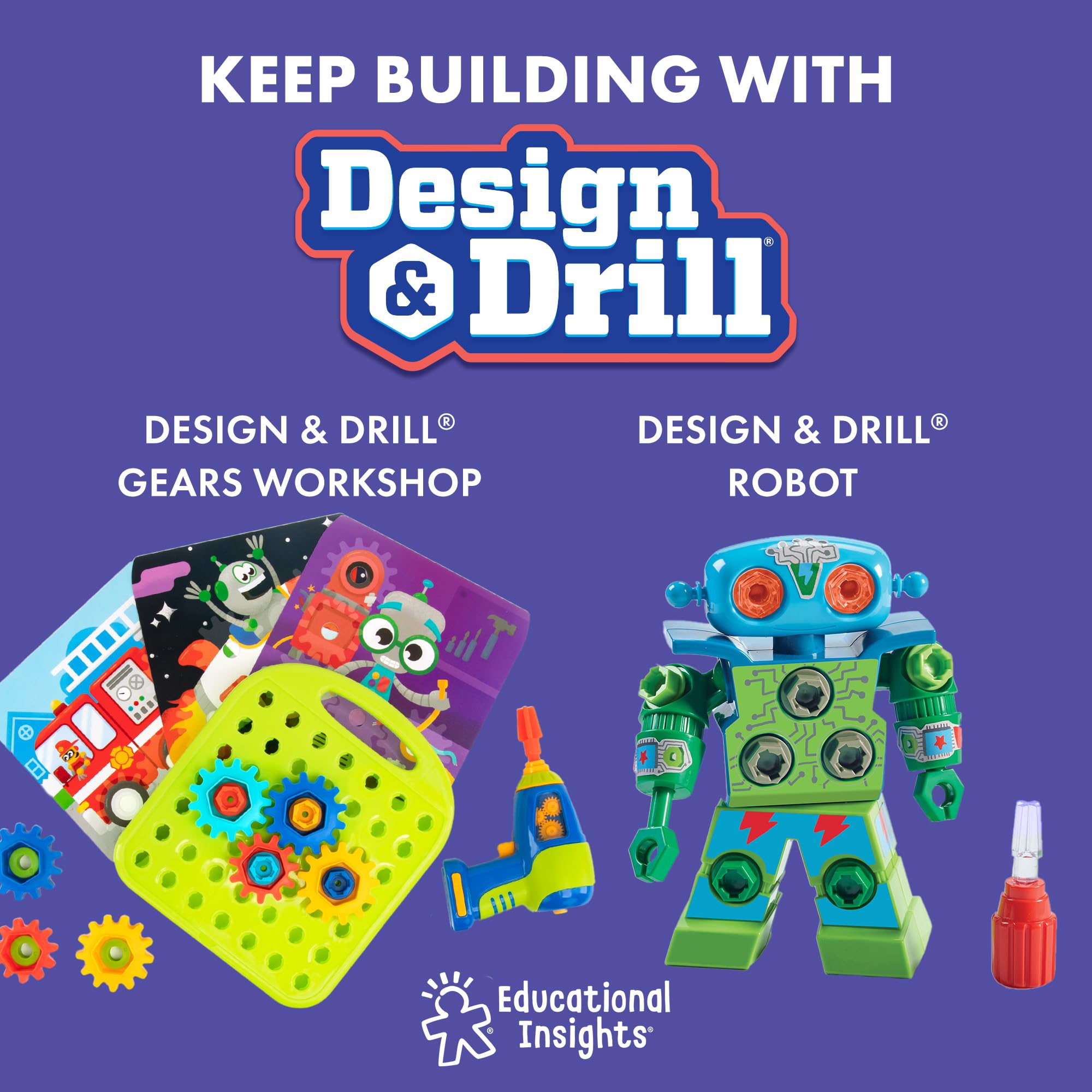Learning Resources Design & Drill Robot Workshop - Building Set for Kids 3+ 8