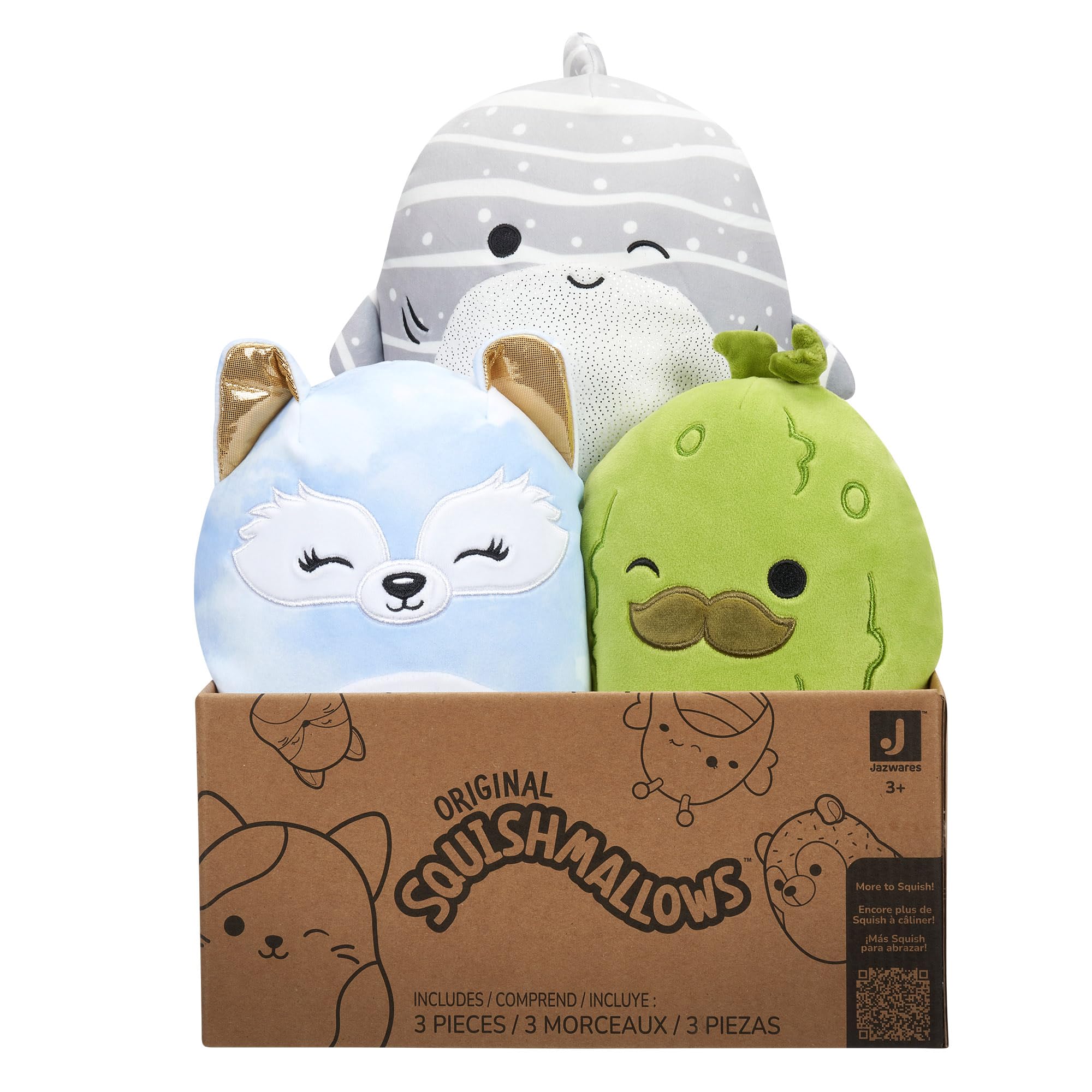 Squishmallows Original 8-Inch Mystery Pack - 3 Pack Ultrasoft Plush Toys for Kids 8