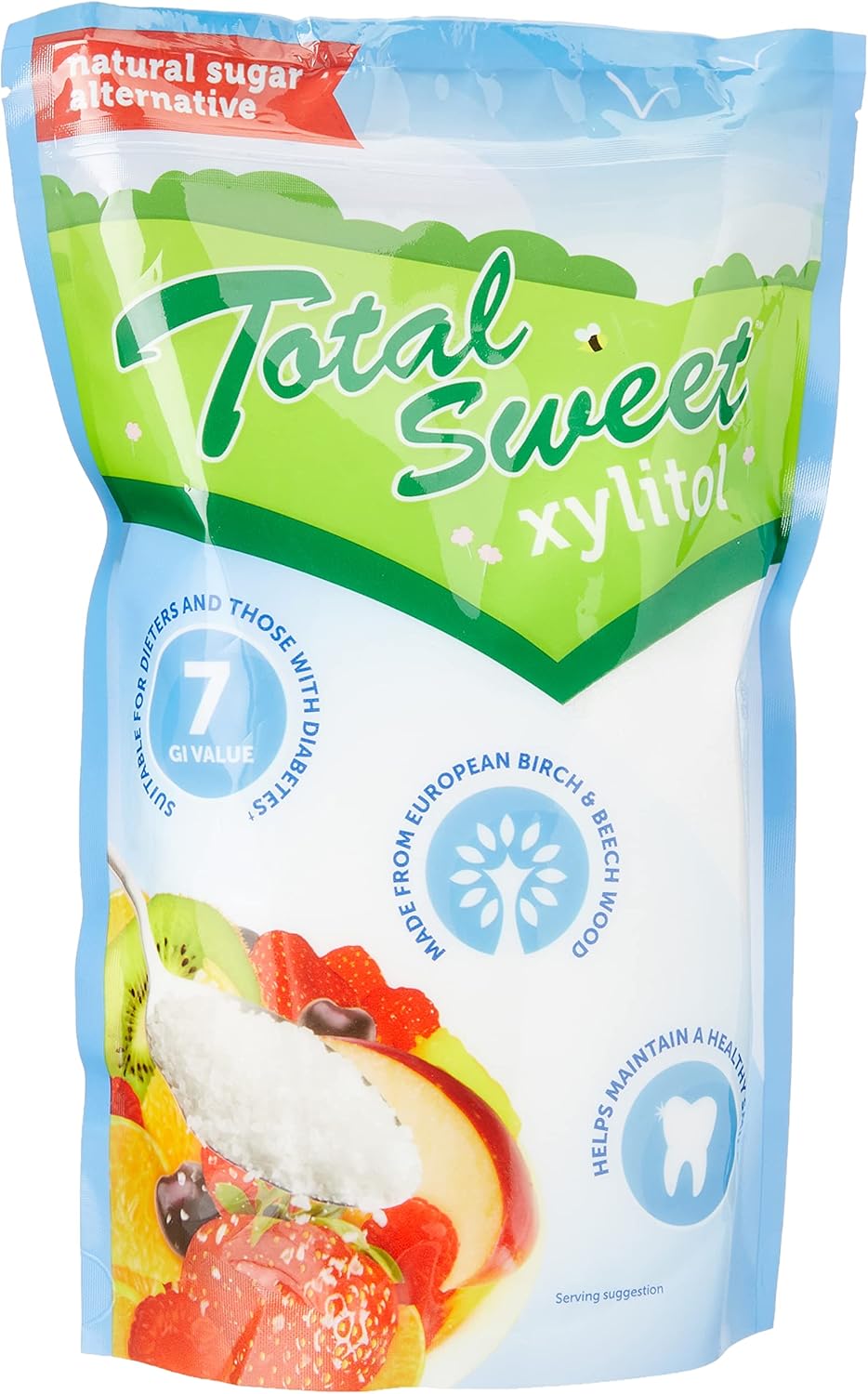 Total Sweet 100% Natural Xylitol Sugar Alternative, 1kg – Birch Wood Derived, Low GI, Gluten Free, Vegan