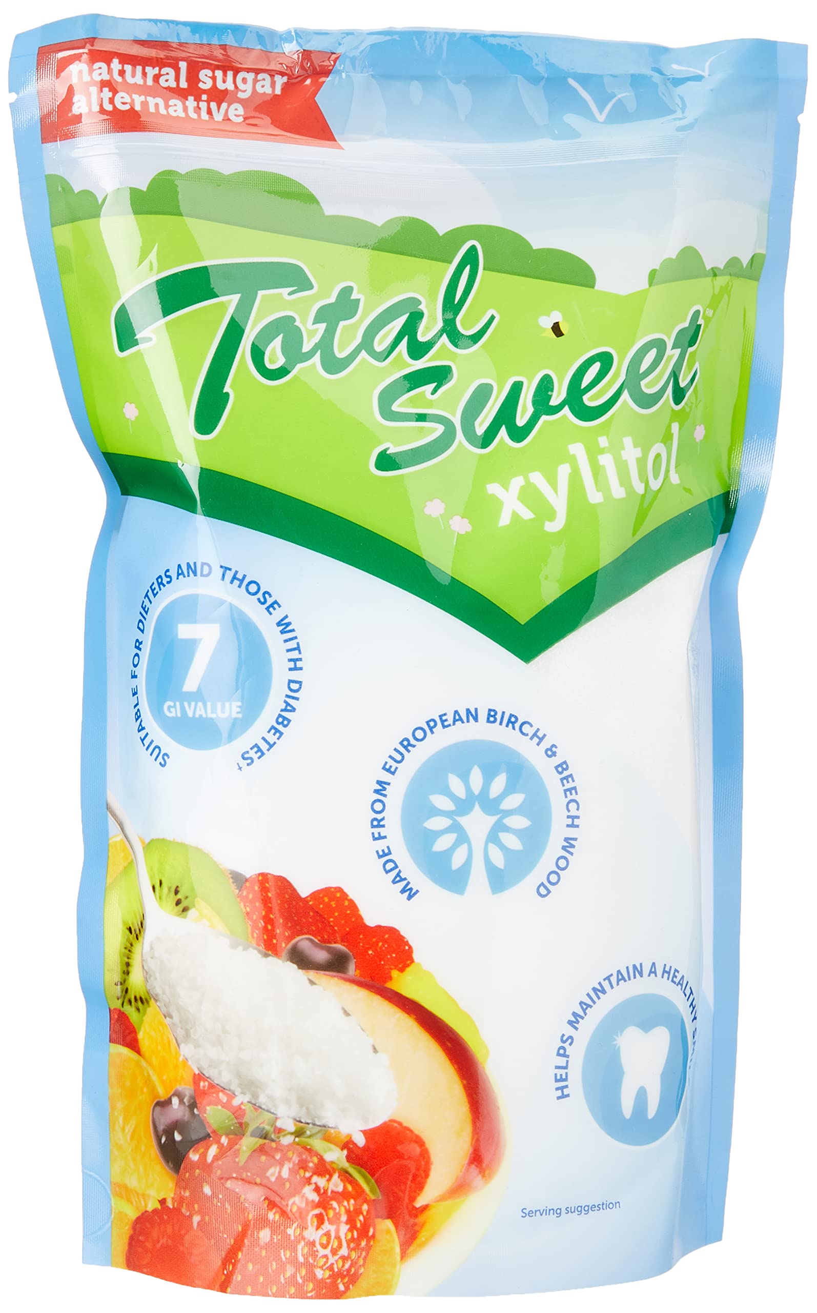 Total Sweet 100% Natural Xylitol Sweetener - 1kg Bag | Low GI (7) | Sugar Free