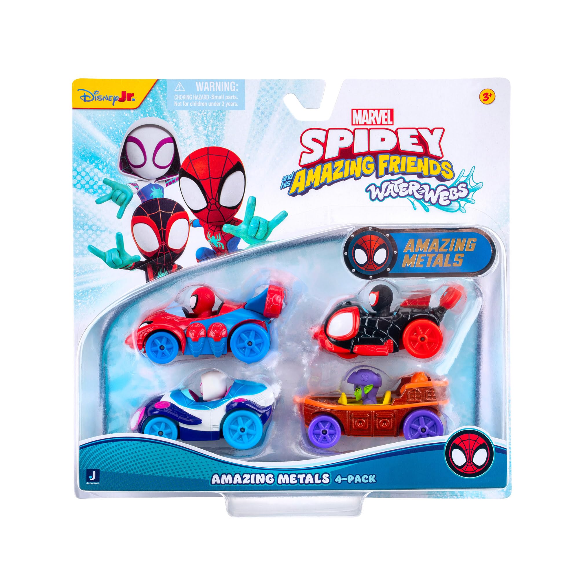 MARVEL Spidey and His Amazing Friends Amazing Metals 4 Pack - Four 3-Inch Die-Cast Vehicles 13