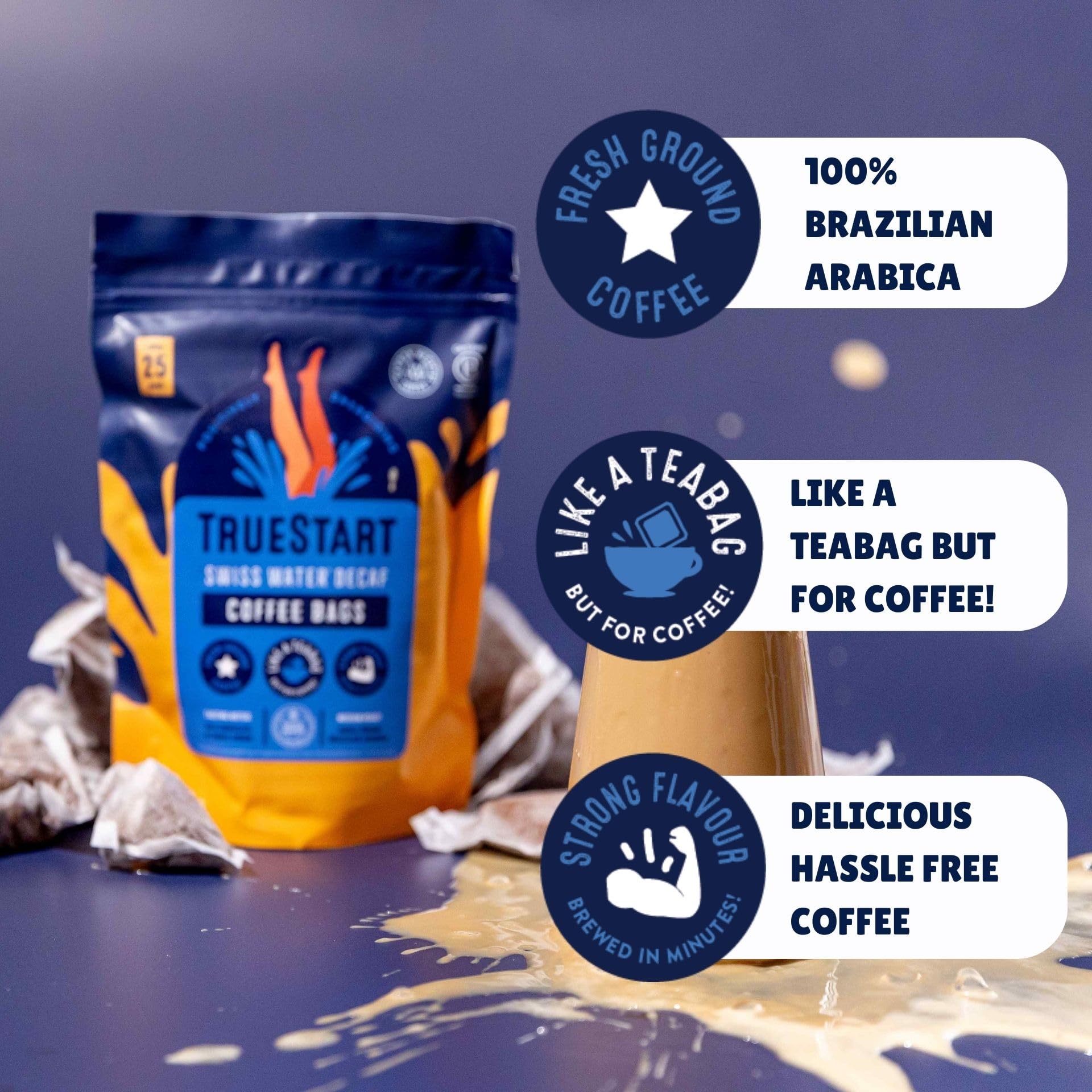 TrueStart Coffee Bags, Swiss Water Decaf – 25 Loose Bags, Mycotoxin-Free, Antioxidant-Rich, Gluten-Free, Individually Wrapped 6