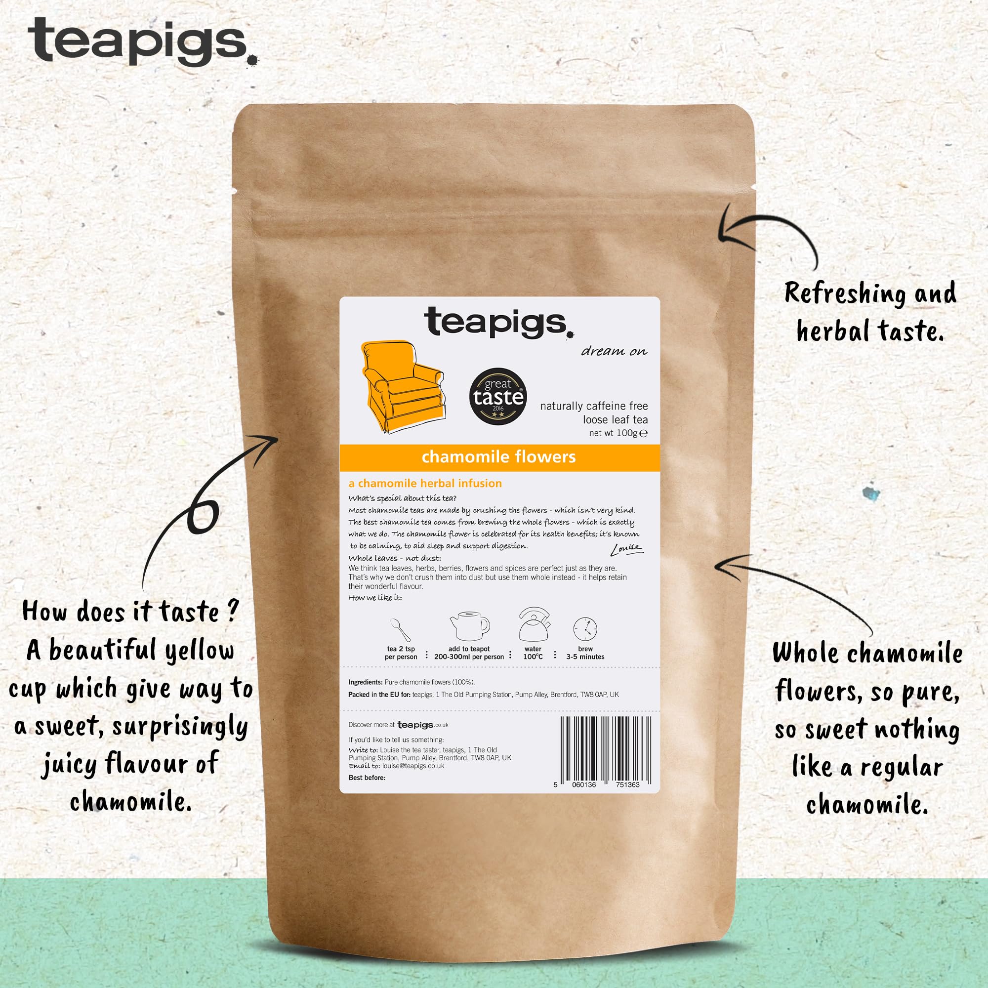Teapigs - Loser Kamillen-Kräutertee (100 g) 5