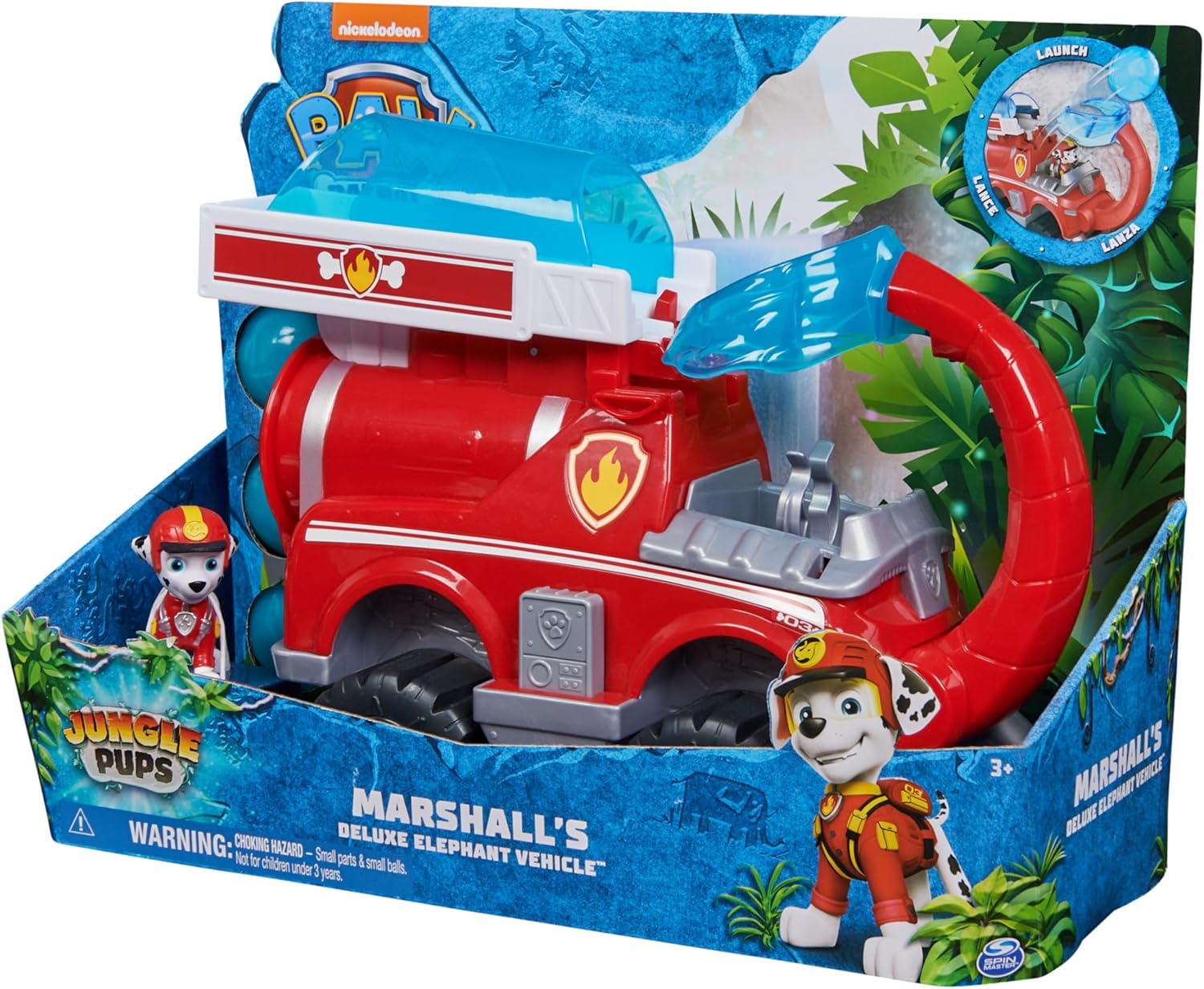 Paw Patrol Jungle Pups Marshall’s Deluxe Elephant Vehicle with Projectile Launcher - Action Playset for Kids 5