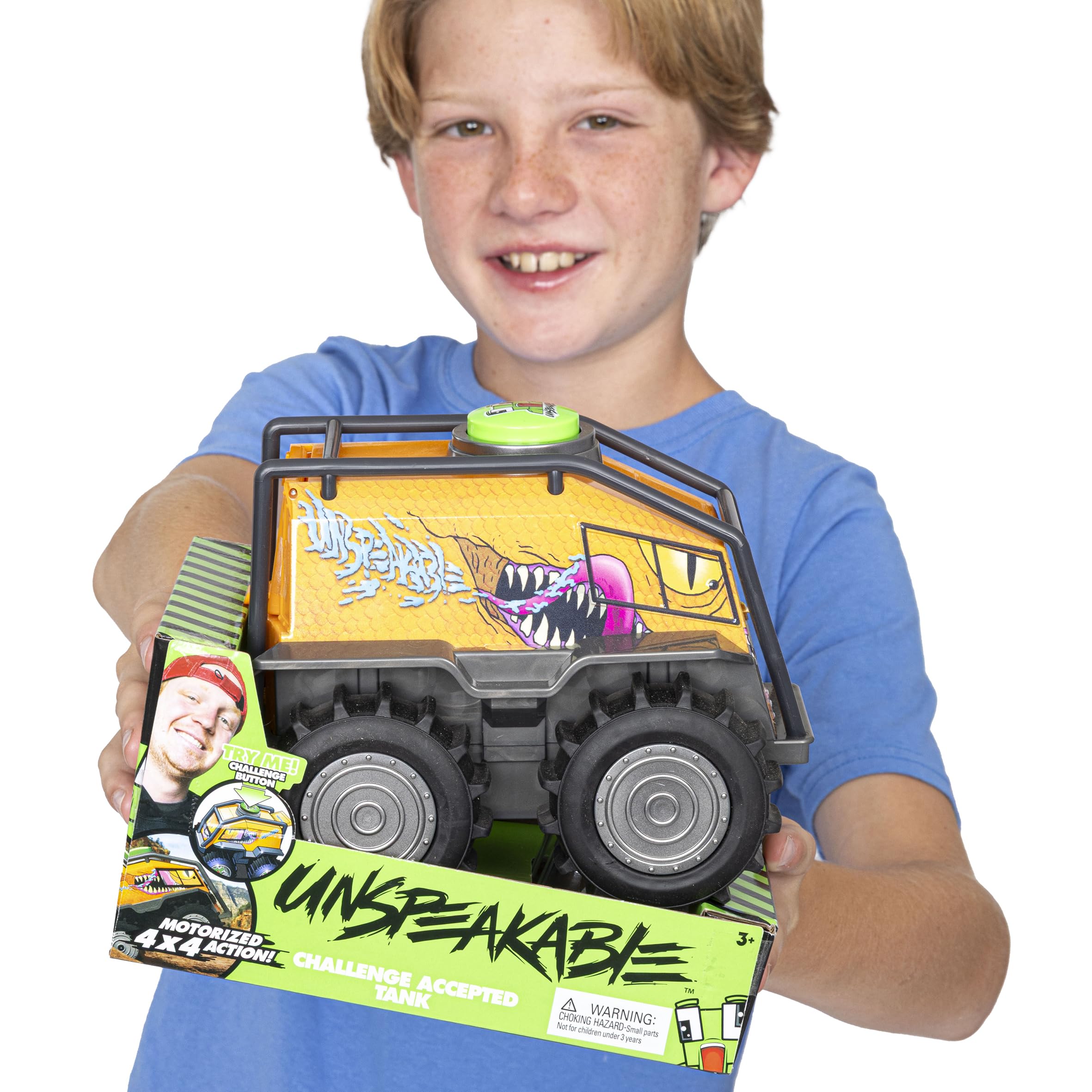 Unspeakable Challenge Accepted Tank - 8" Motorized Action Vehicle with Sound Effects 5