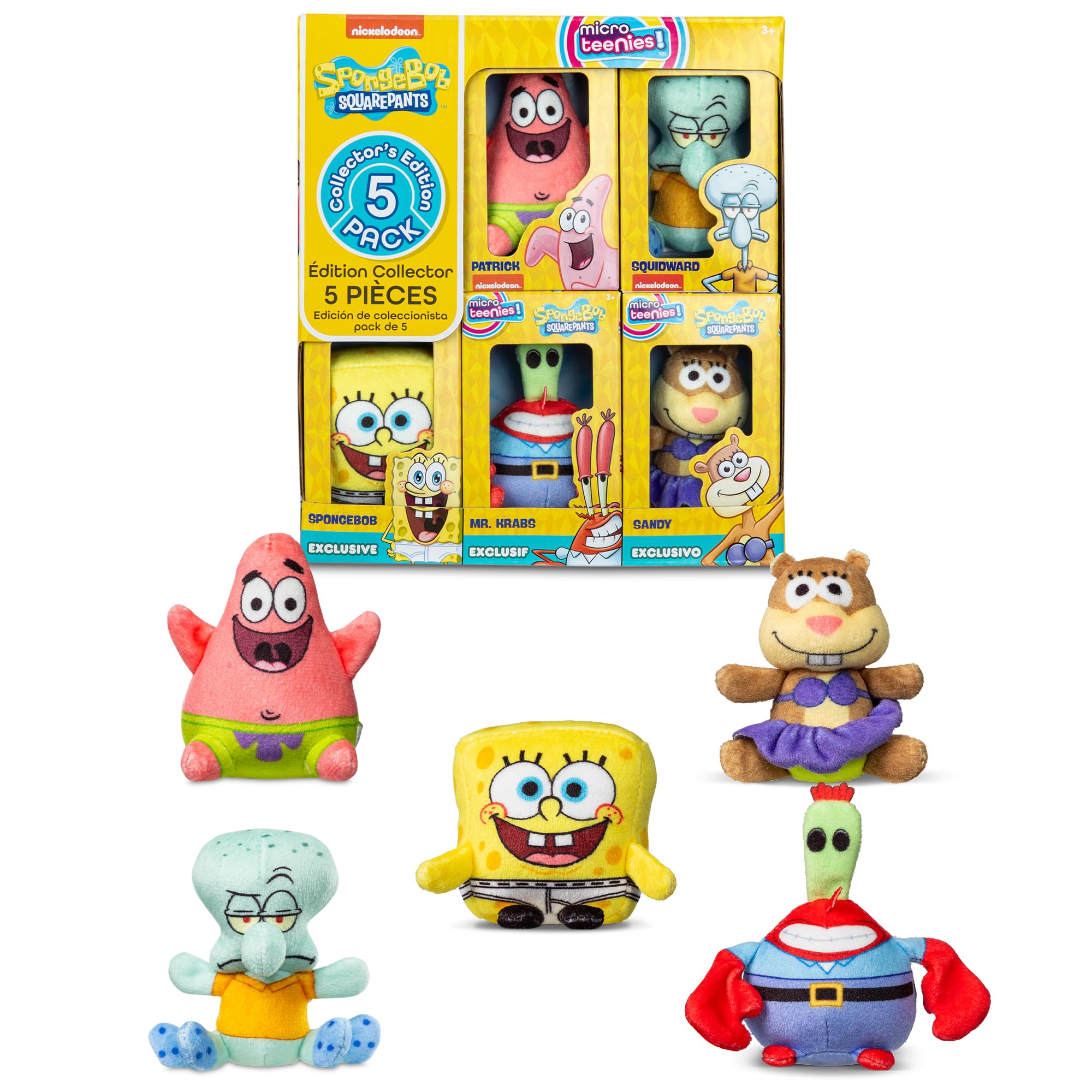 Micro Teenies SpongeBob SquarePants Collector 5-Pack - Plush Figures with Chase Variants