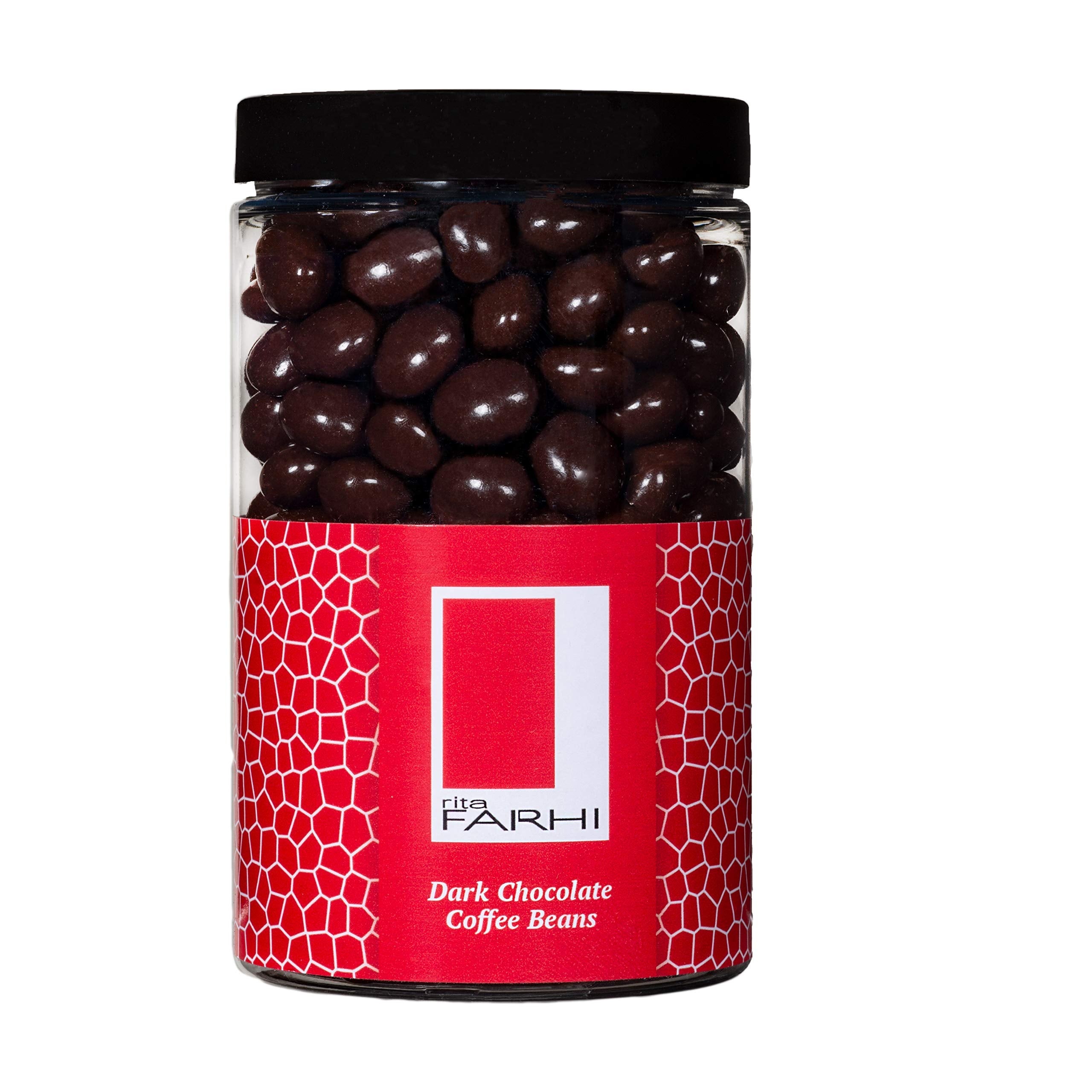 Rita Farhi Dark Chocolate Covered Coffee Beans in Gift Jar - 290g