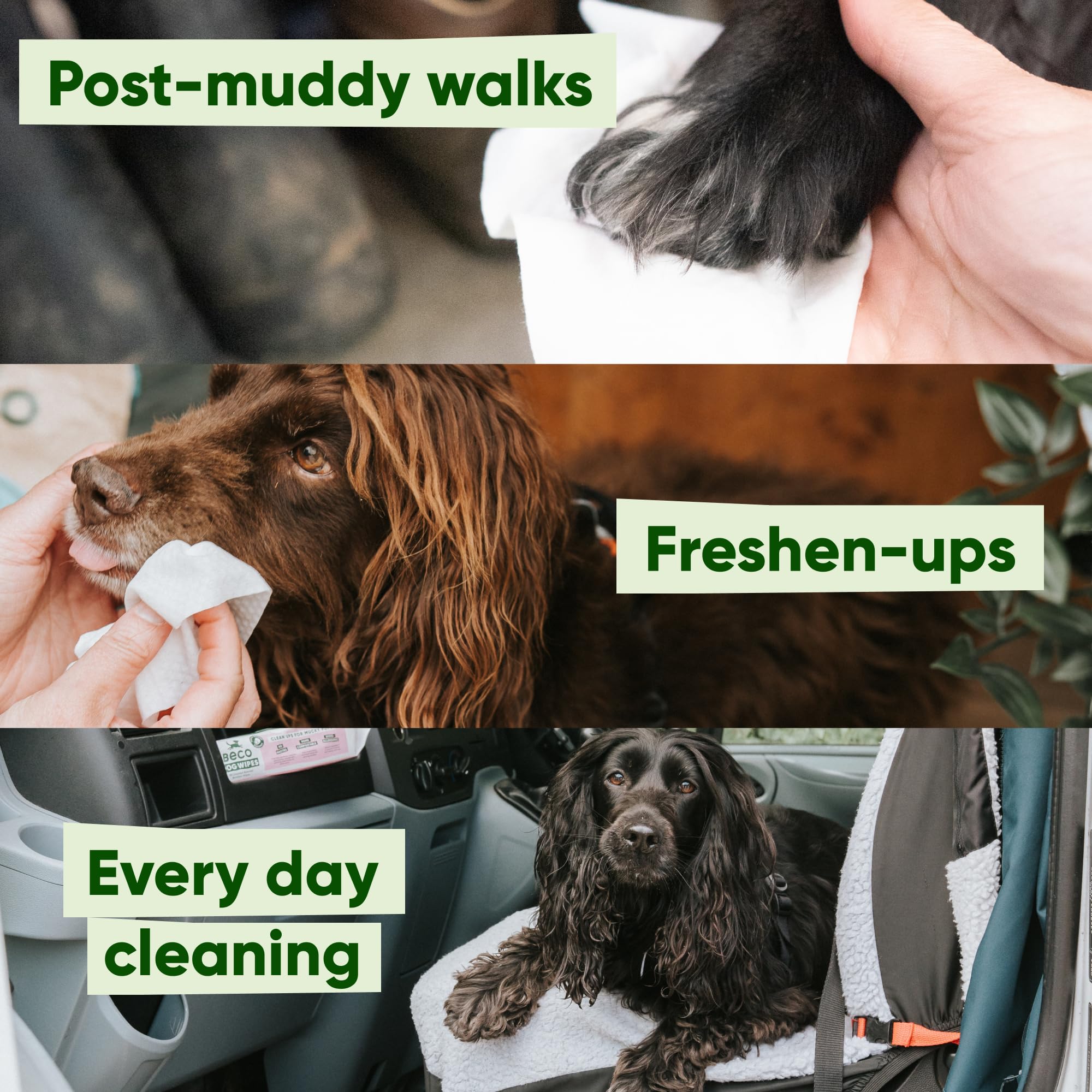 Beco Unscented Dog Wipes - 80 Count Pack | Hypoallergenic | Bamboo Material 8