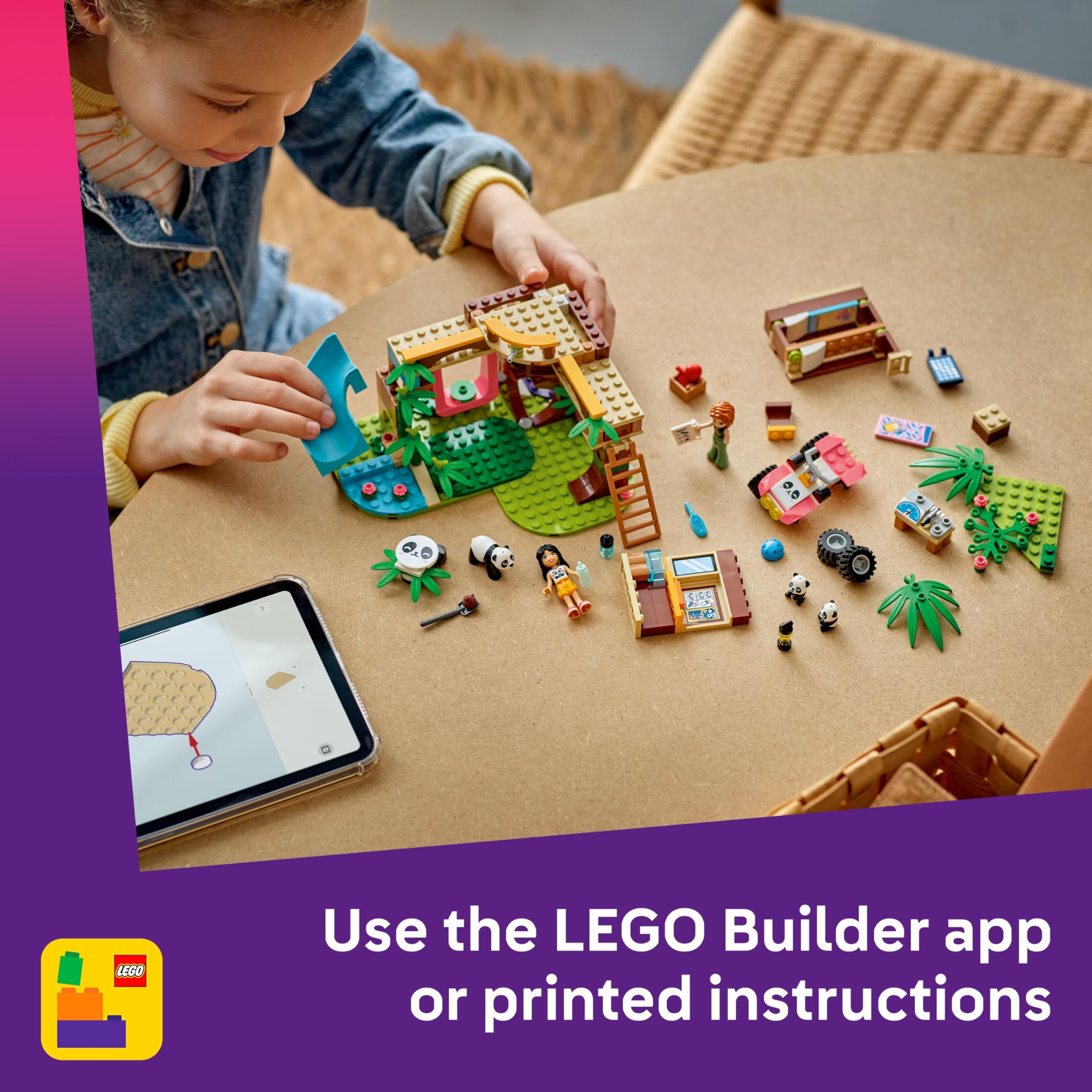 LEGO Friends Panda Sanctuary Animal Care Playset with Tree House, Quad Bike, 2 Mini Dolls & 3 Panda Figures - 243 Pieces 8