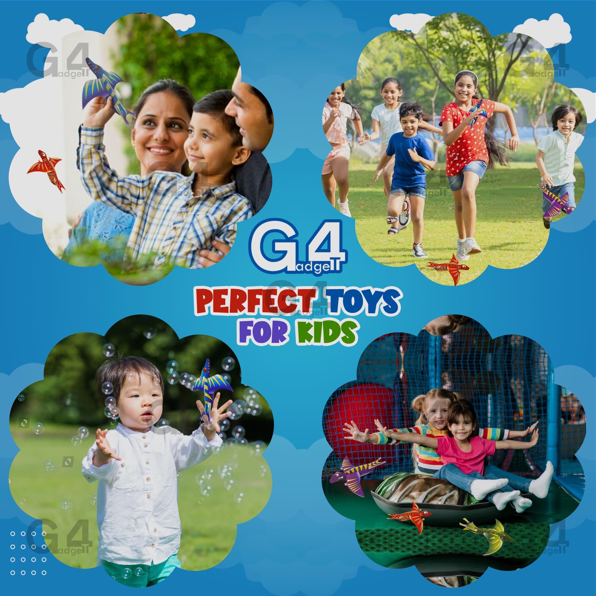 G4GADGET Dinosaur Flying Glider Planes Pack of 36 - Kids Party Favors and Toys 4