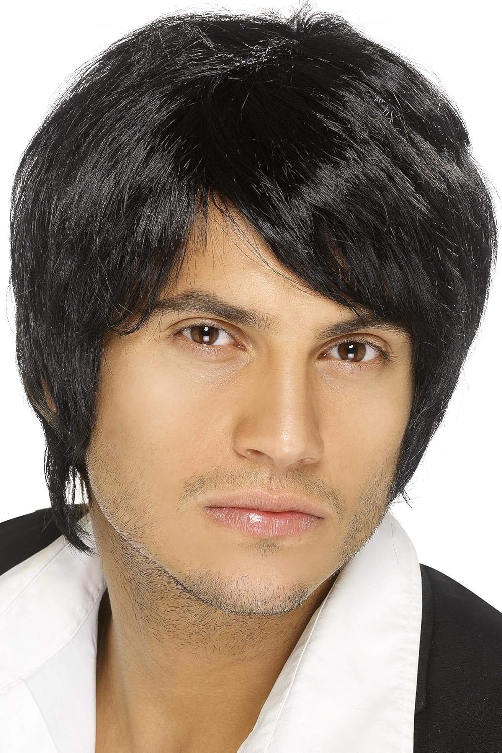 Smiffys Boy Band Wig Black Short Style Fancy Dress Accessory