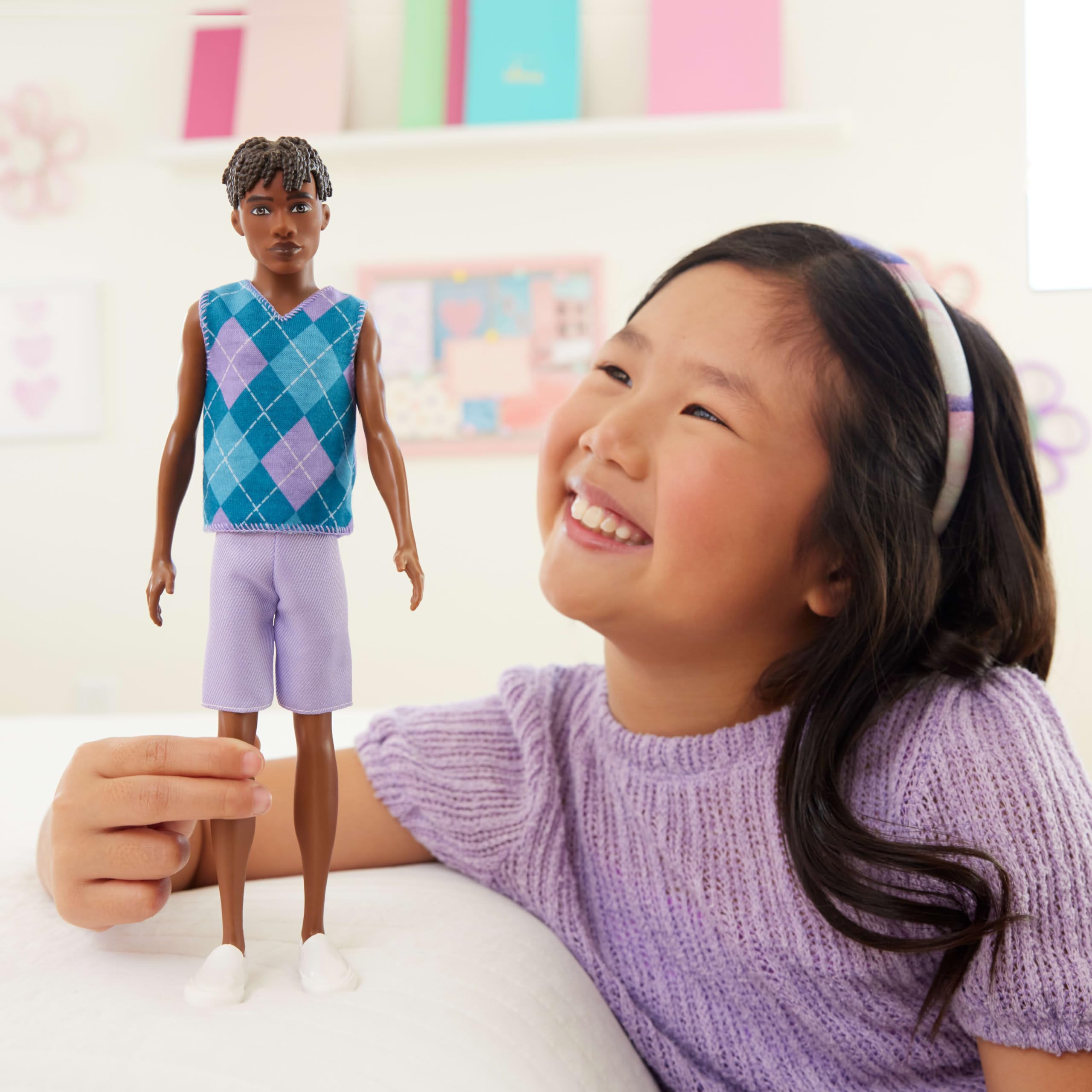 Barbie Fashionistas Doll - Ken #253 with Brown Hair & Lavender Outfit | Ages 3+