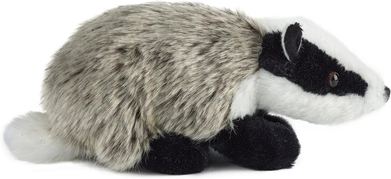Living Nature Soft Toy - Medium Badger (20cm) - Realistic Plush with Educational Fact Tag 6