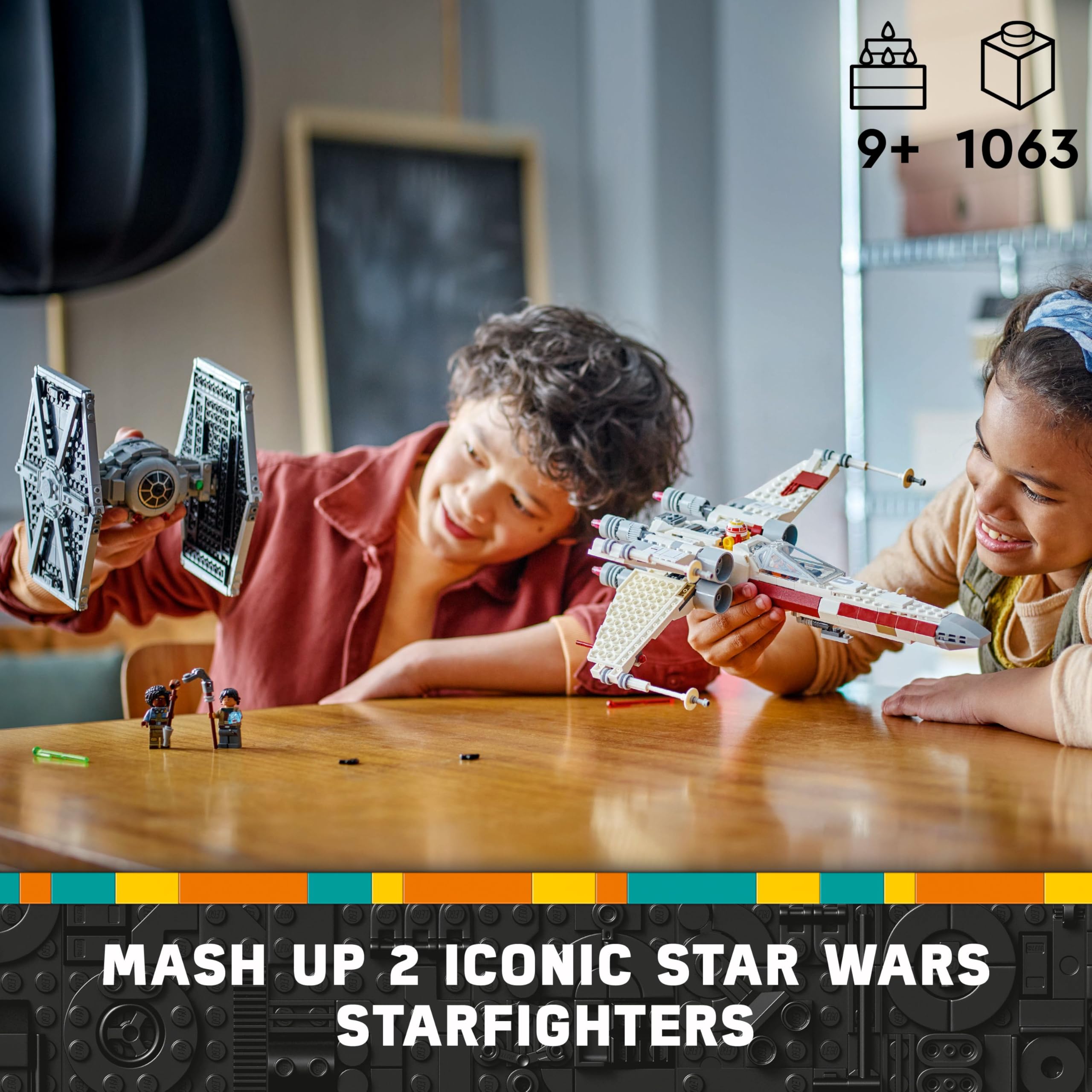 LEGO Star Wars TIE Fighter & X-Wing Mash-up Set - Rebuildable Starfighter Building Toy for Ages 9+ 10