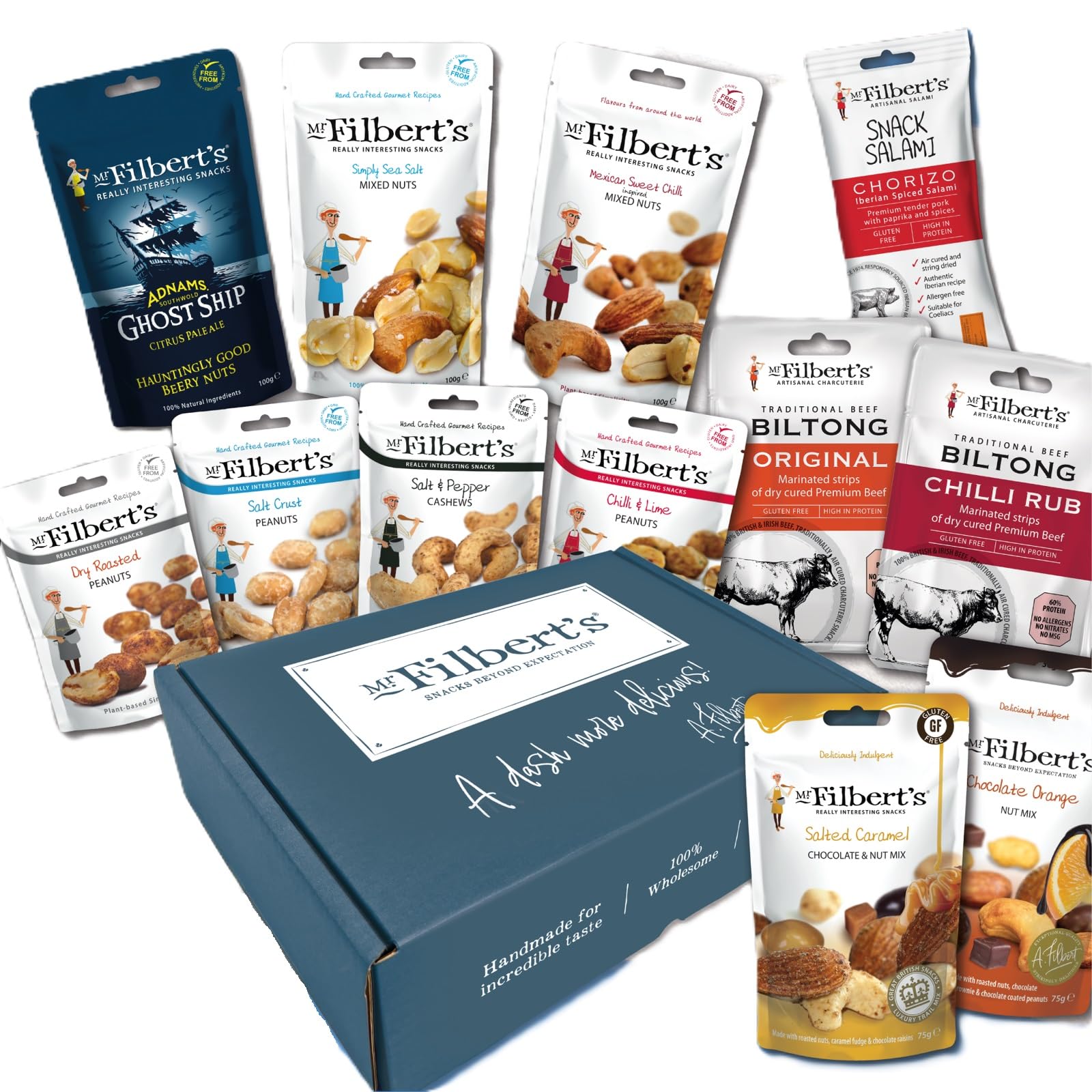 Mr Filbert's For Him Selection Box - Nuts, Olives & Cured Meats Snack Gift