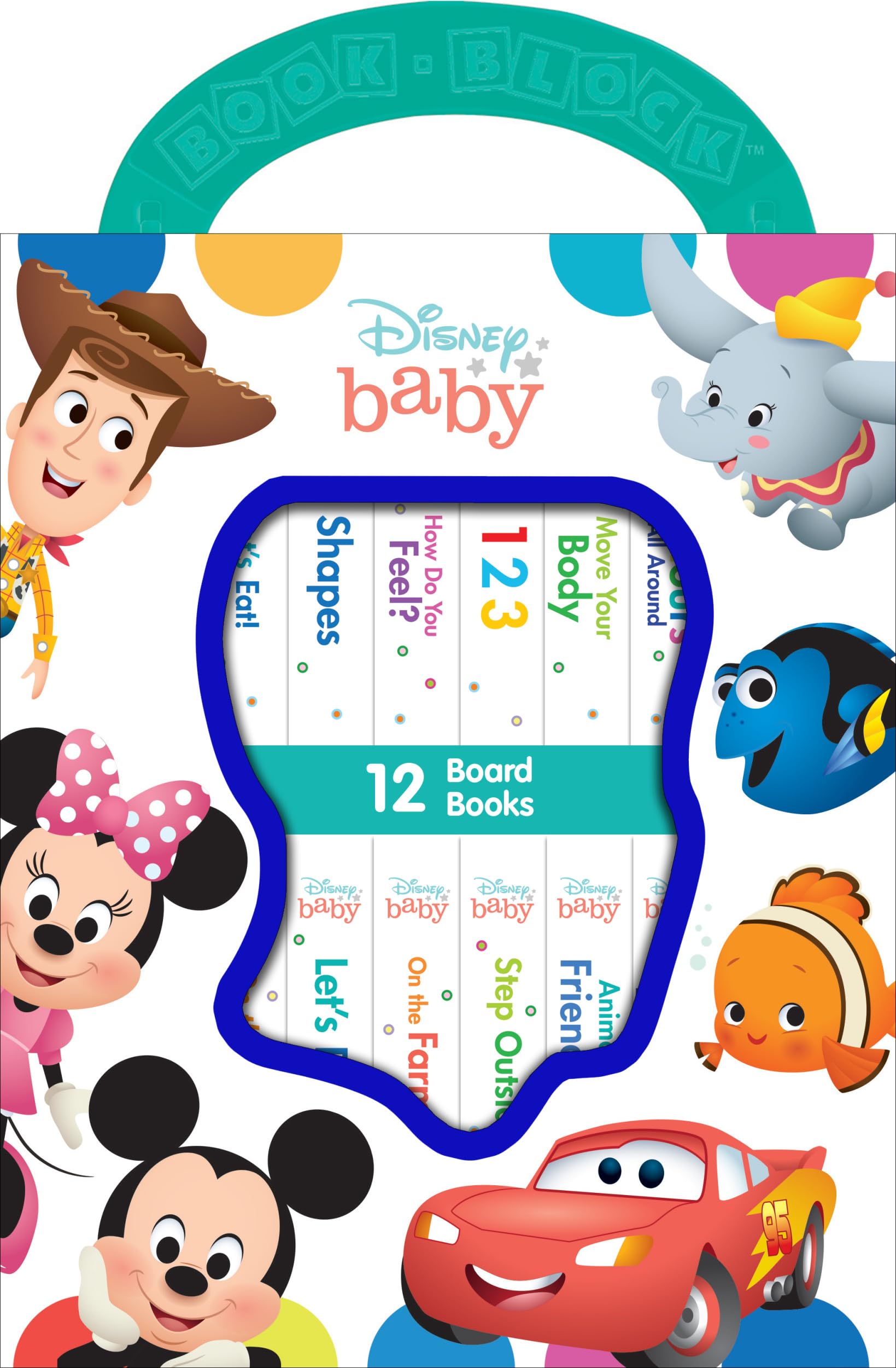 PI Kids Disney Baby Mickey Mouse, Minnie, Toy Story 12-Book Library Set | Early Learning Words, Shapes, Numbers