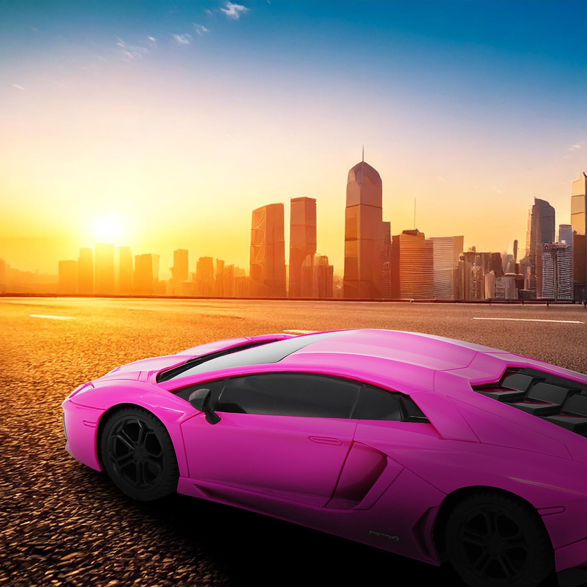 CMJ RC Cars Lamborghini Aventador LP700-4 Pink 1:24 Scale Remote Control Car - 2.4GHz Racing with Working Lights 7