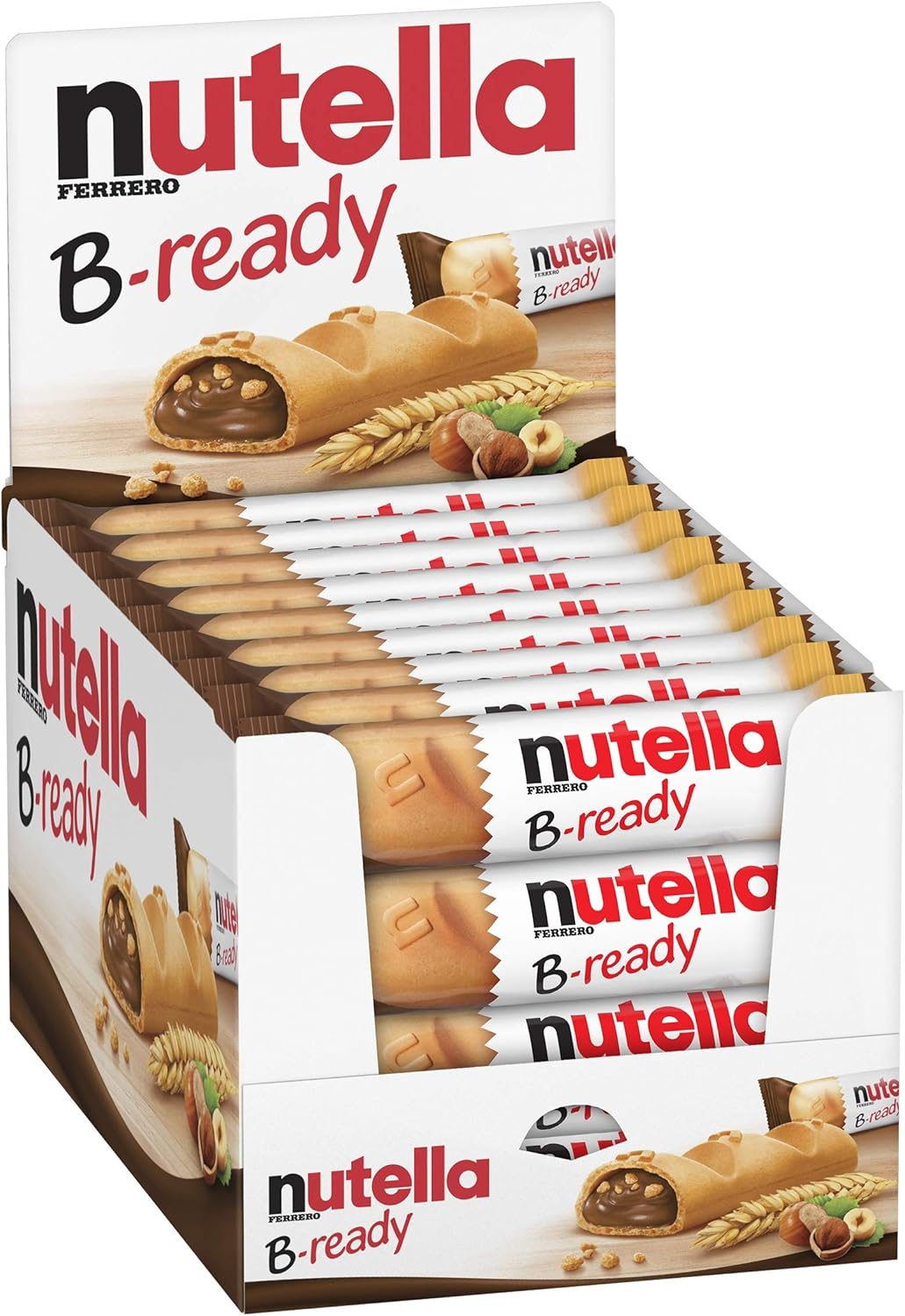 Nutella B-Ready Hazelnut Chocolate Biscuits, 22g, Pack of 36 Individually Wrapped Bars