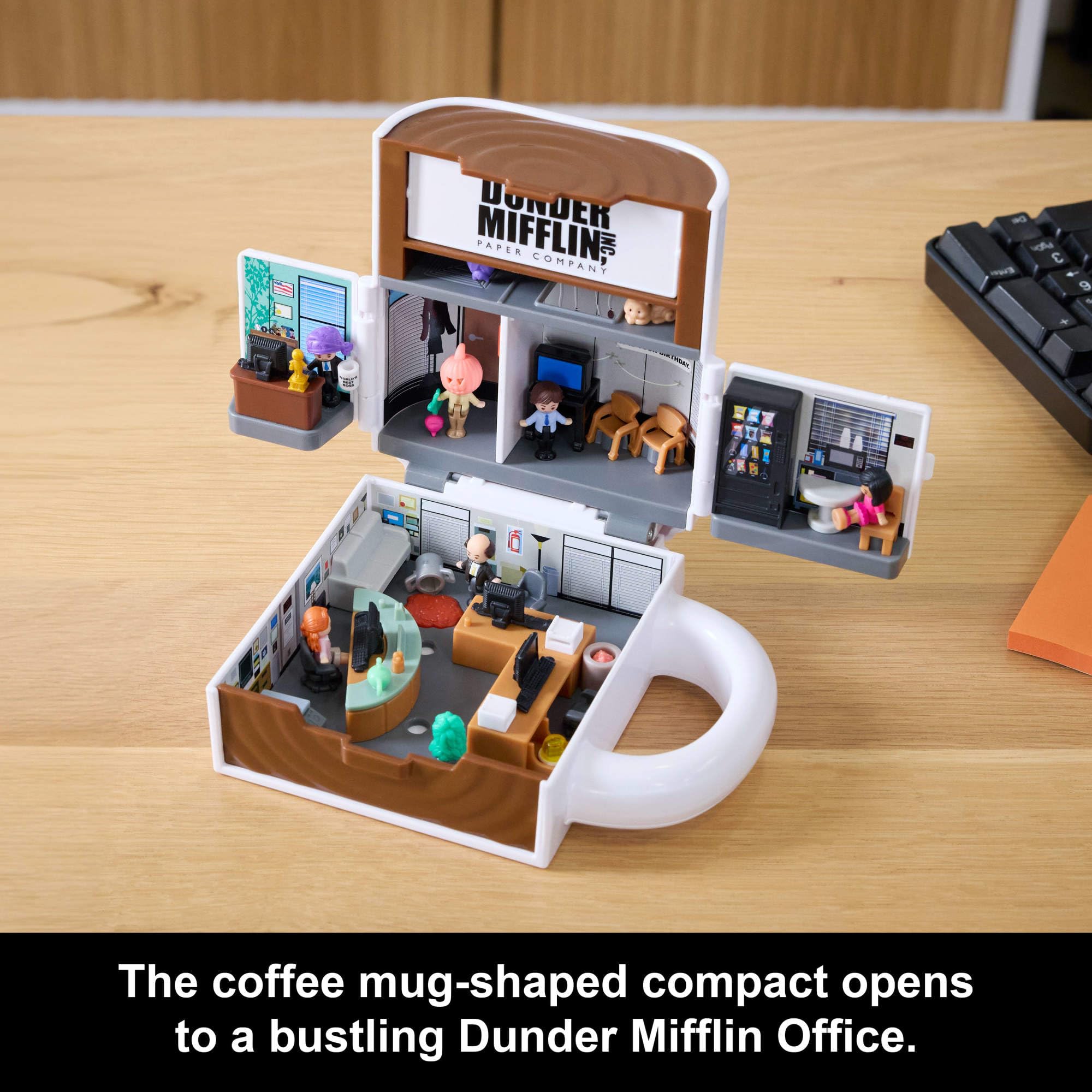 Polly Pocket x The Office Compact Playset with 6 Character Dolls and 9 Accessories 5