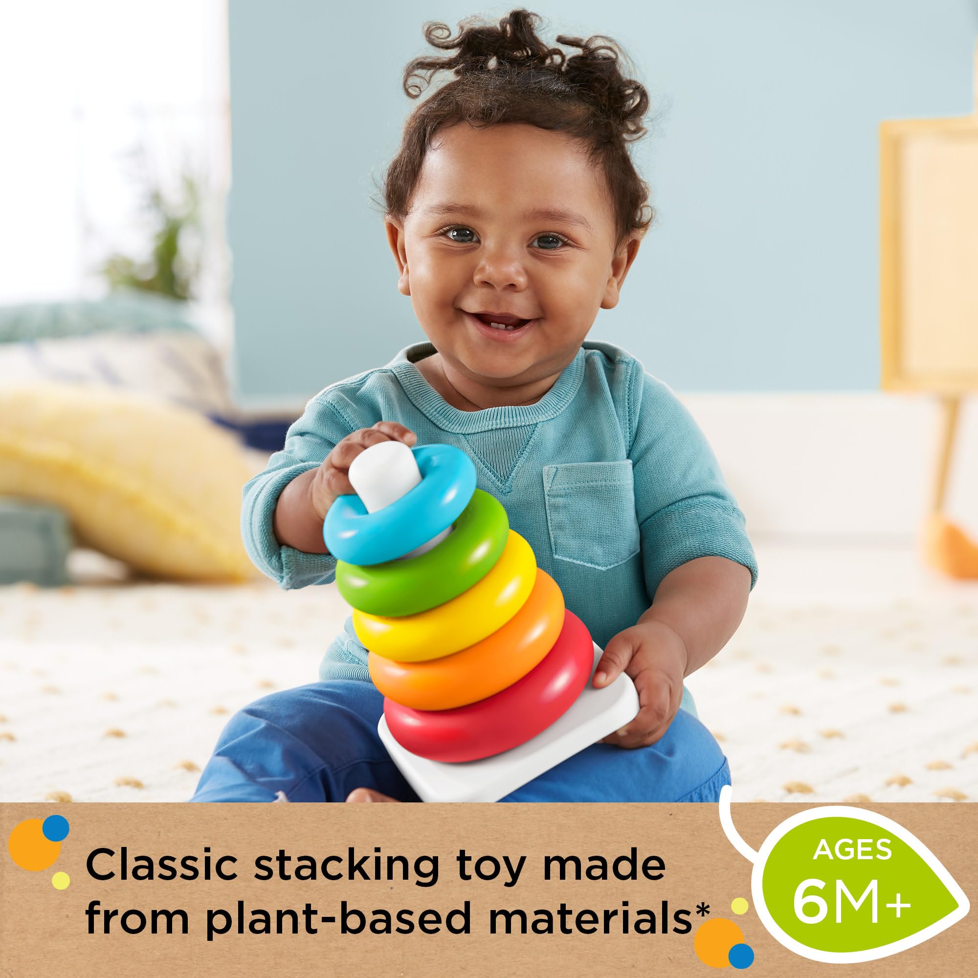 Fisher-Price Rock-a-Stack Babyspielzeug – Klassisches Ringstapelspielzeug für Kinder ab 6 Monaten 7